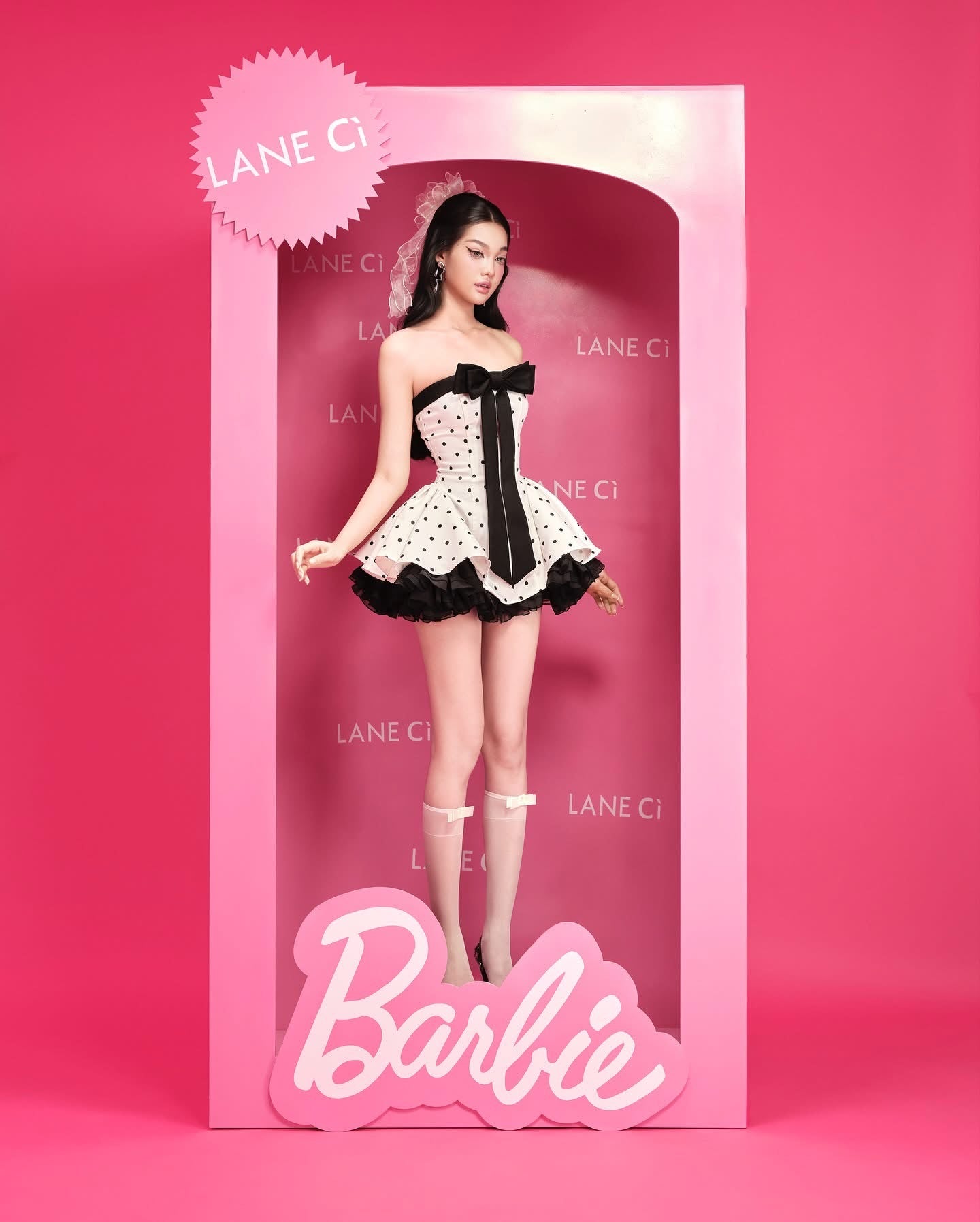 LANE CI White Bunny Mini Dress