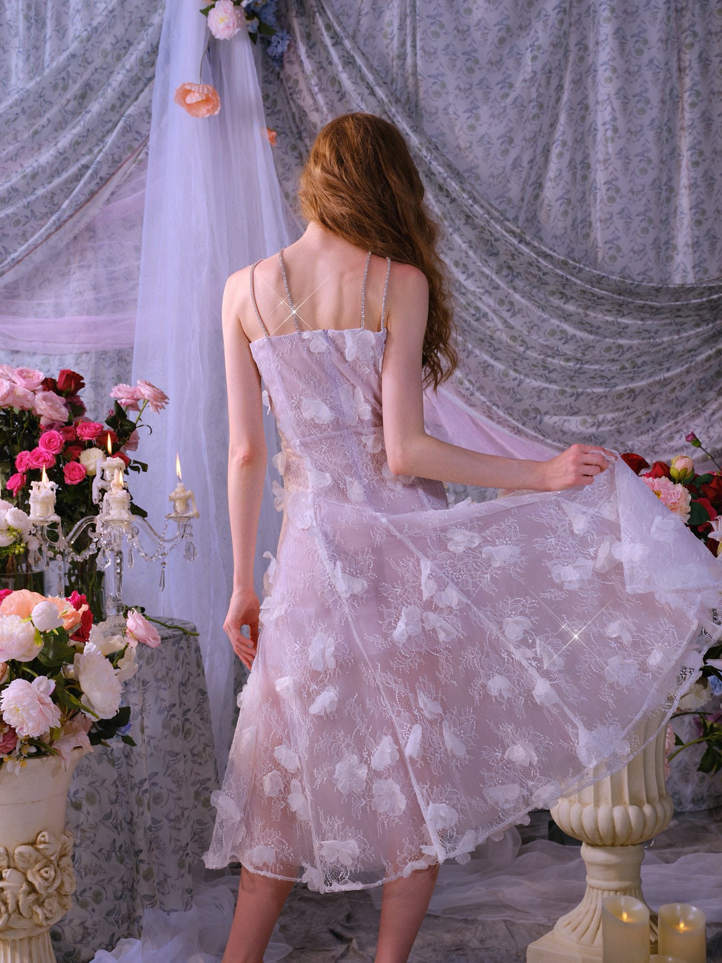 WARDROBE BY CHEN White wedding midi dress