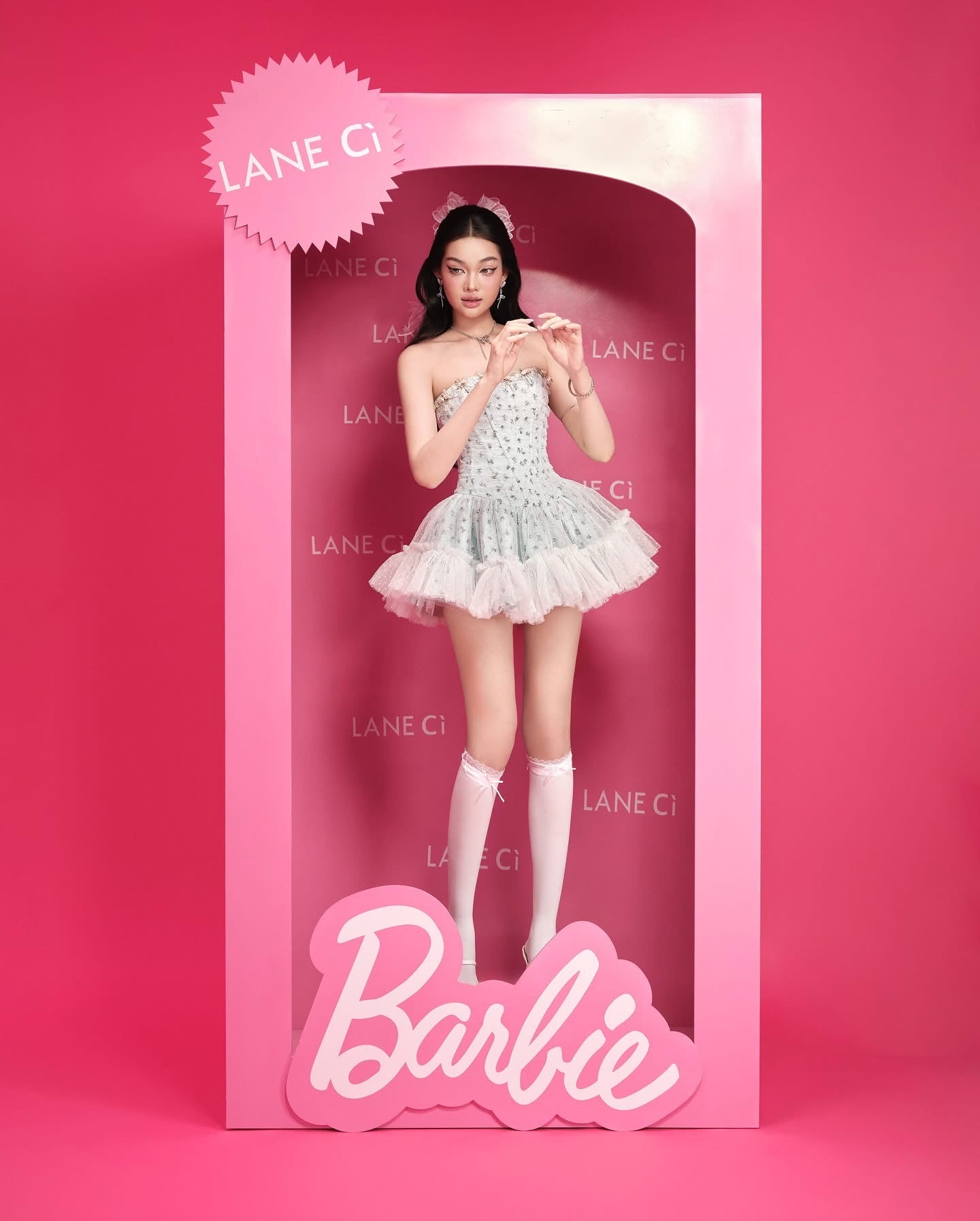 LANE CI White Moudy Mini Dress