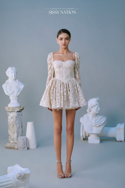 Sissy Nation White & Green Clover Mini Dress