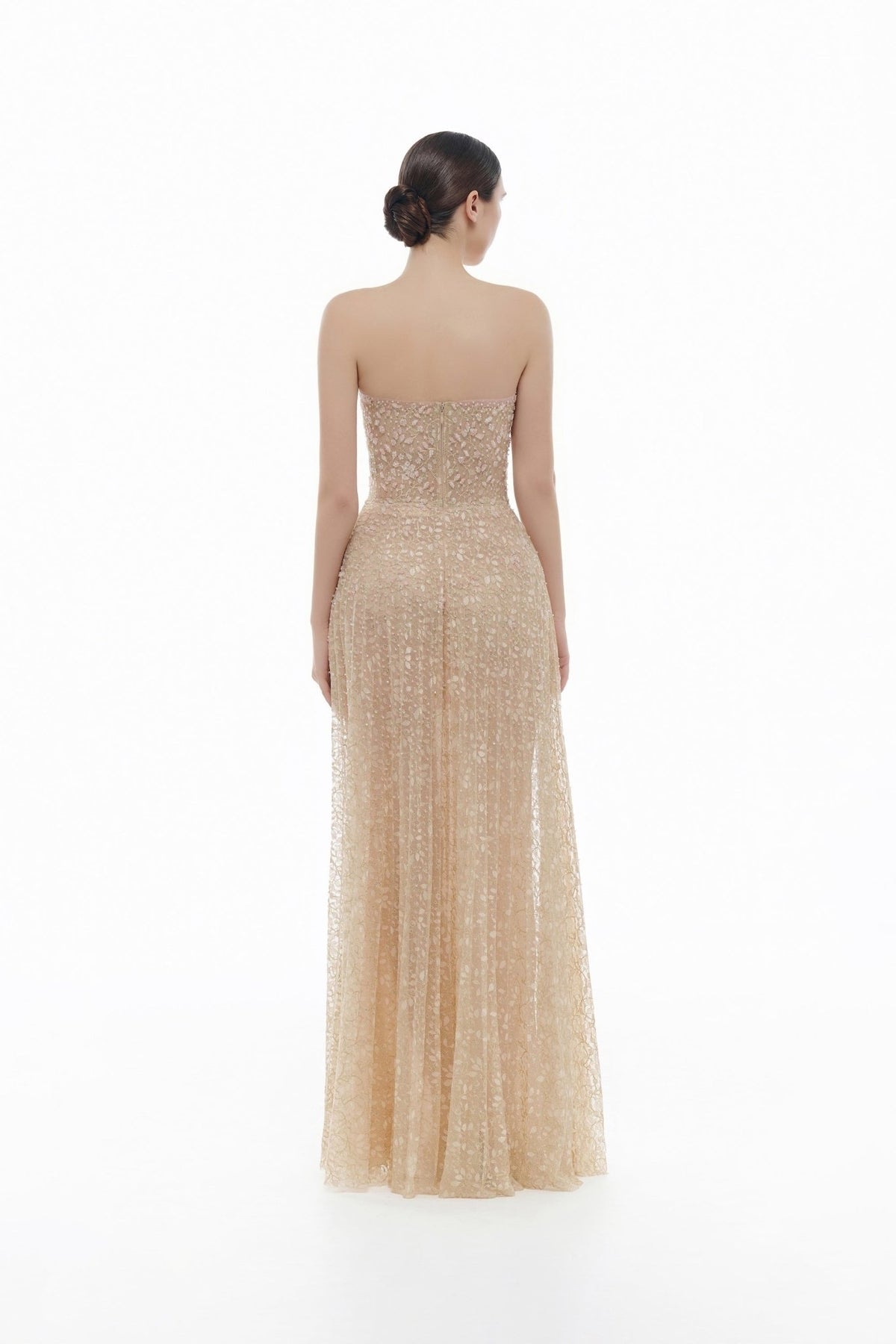 MONTSAND Pastel Crystal Beaded Maxi Dress