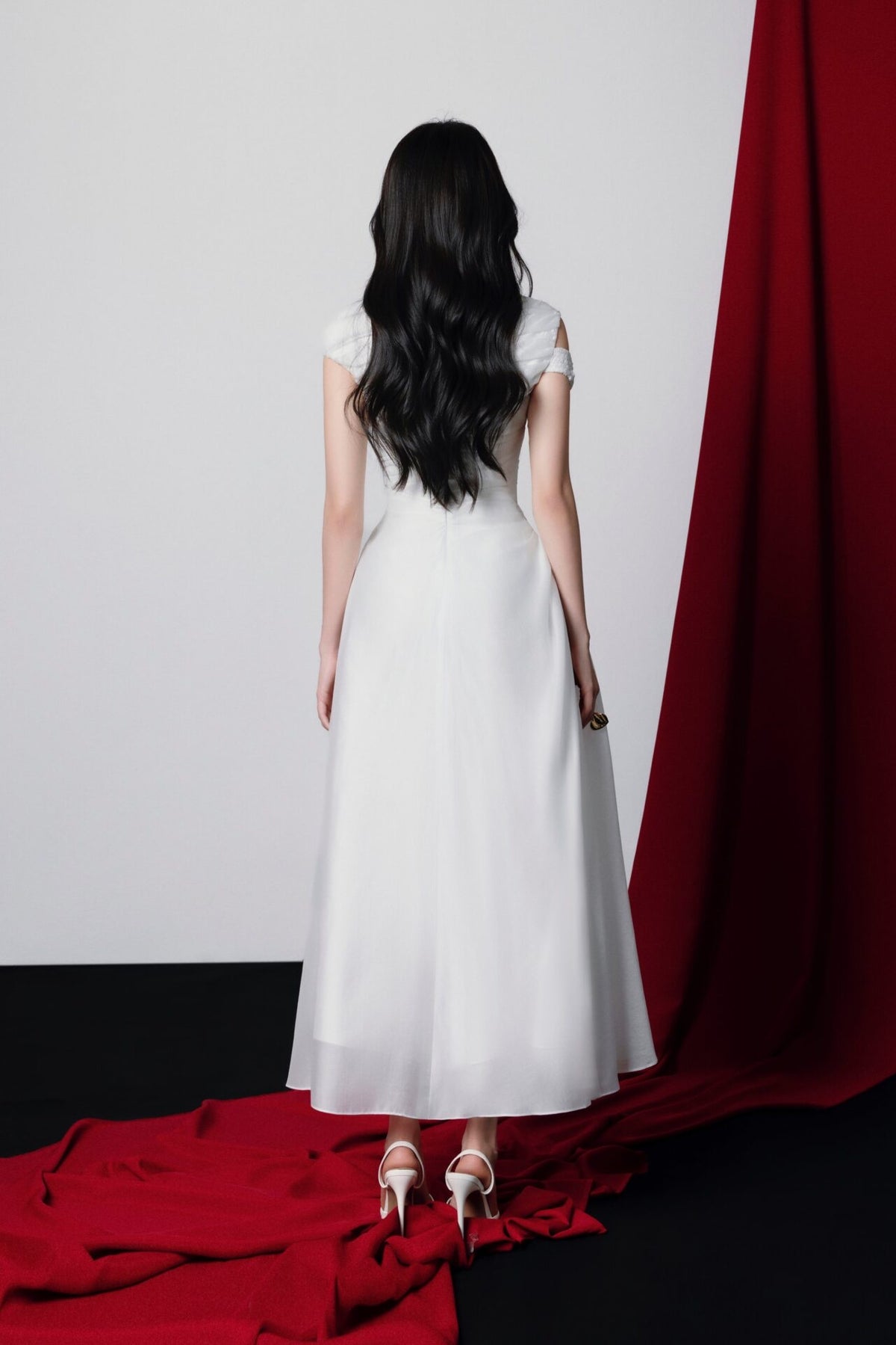 White Maia Ruffled Maxi Dress