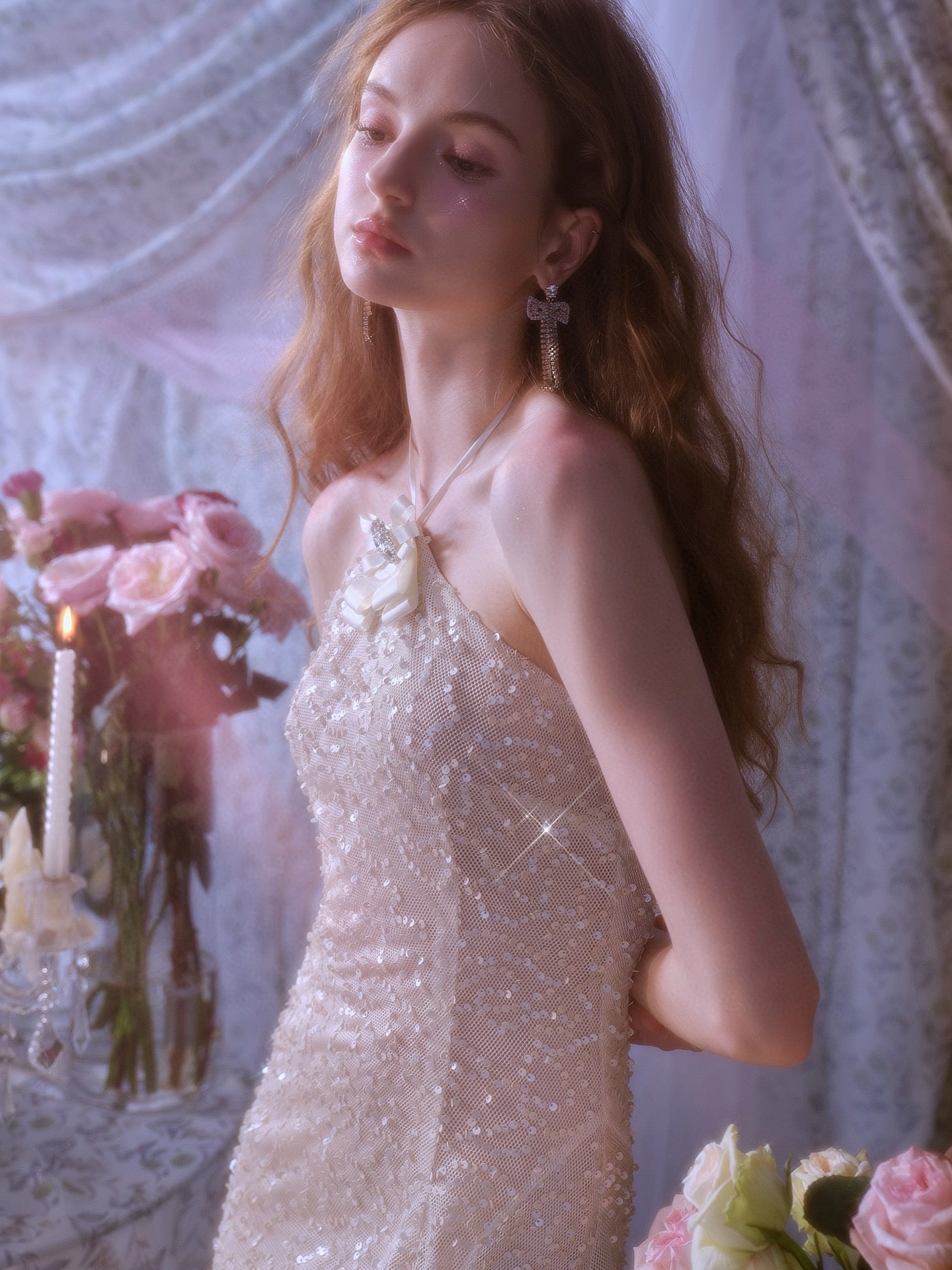 WARDROBE BY CHEN Nude wedding Maxi dress