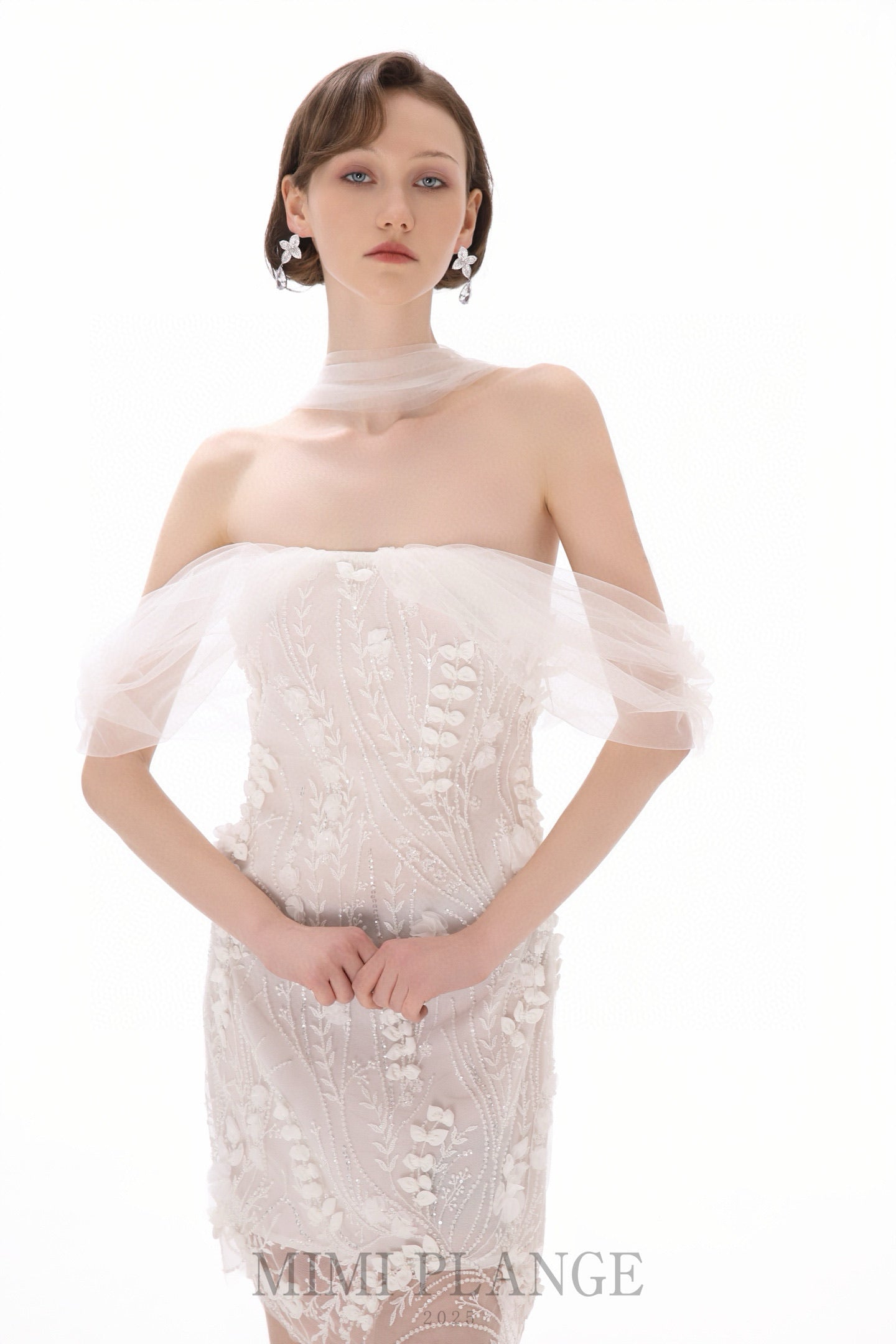 MIMI PLANGE White One-shoulder Mini Dress