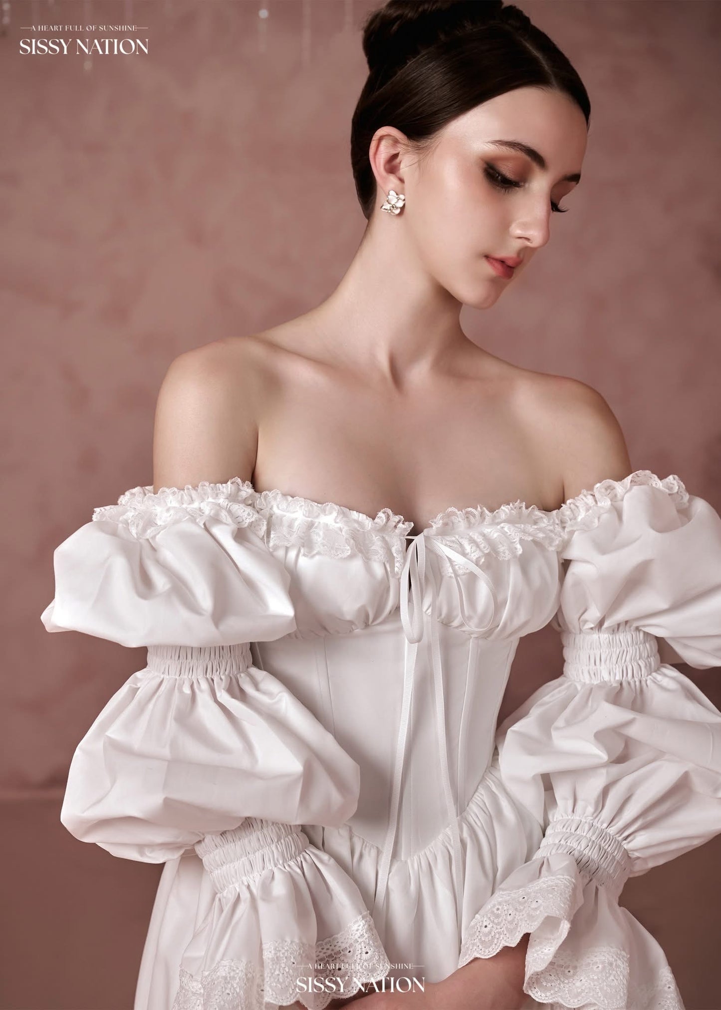 Sissy Nation White Christine Corset Maxi Dress