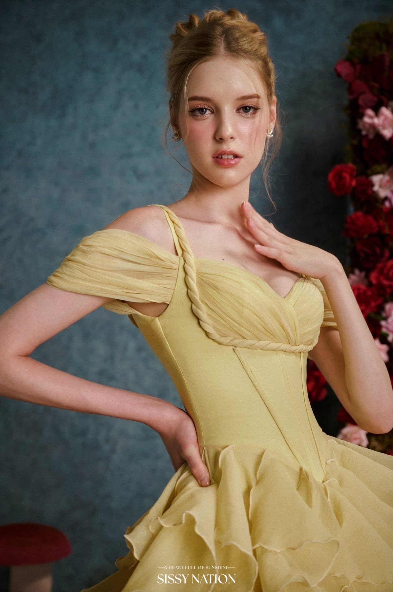 SISSY NATION Yellow Young and Beautful Corset Mini Dress