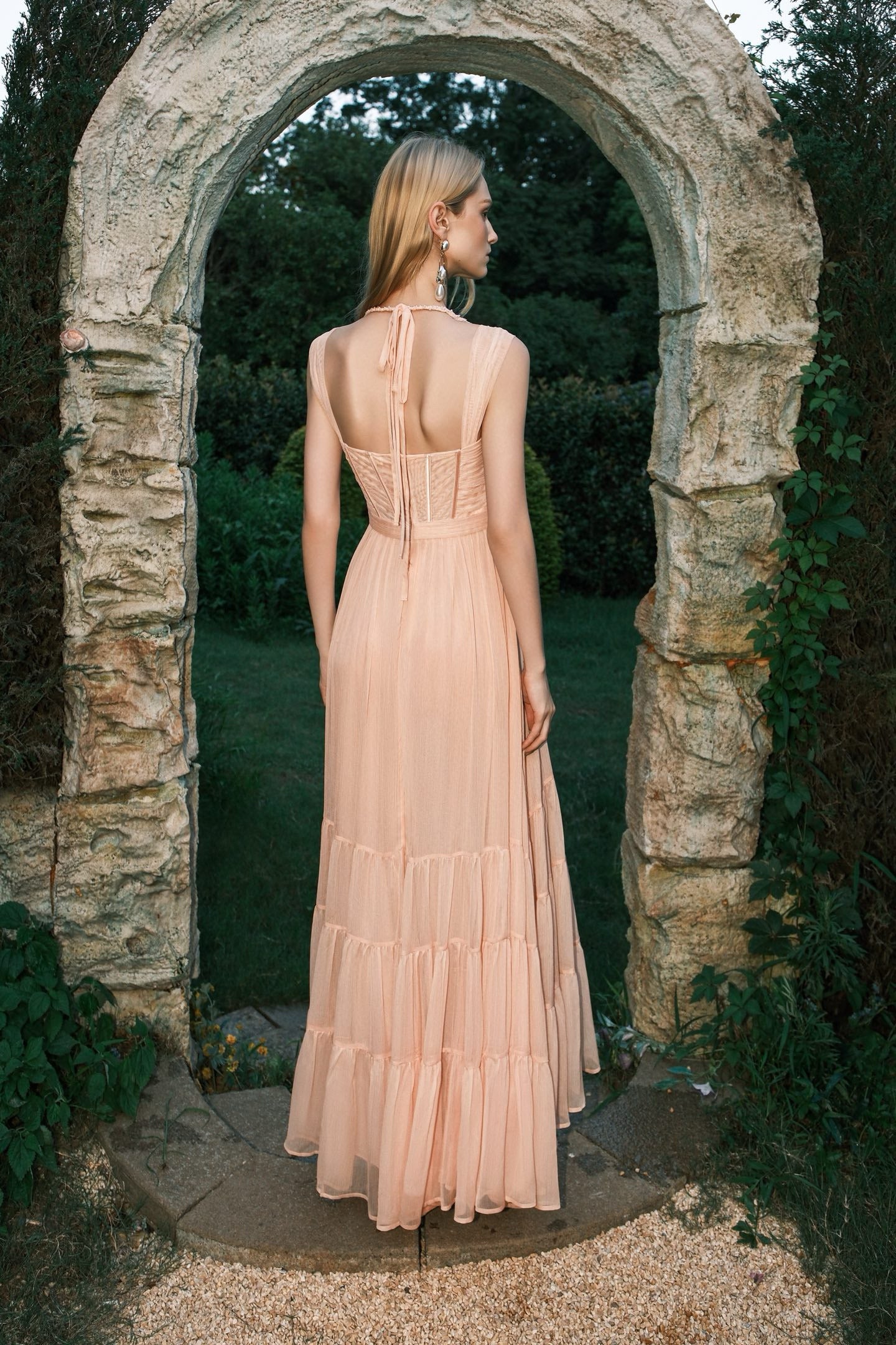 SHEERLUCK Brown Maxi Dress