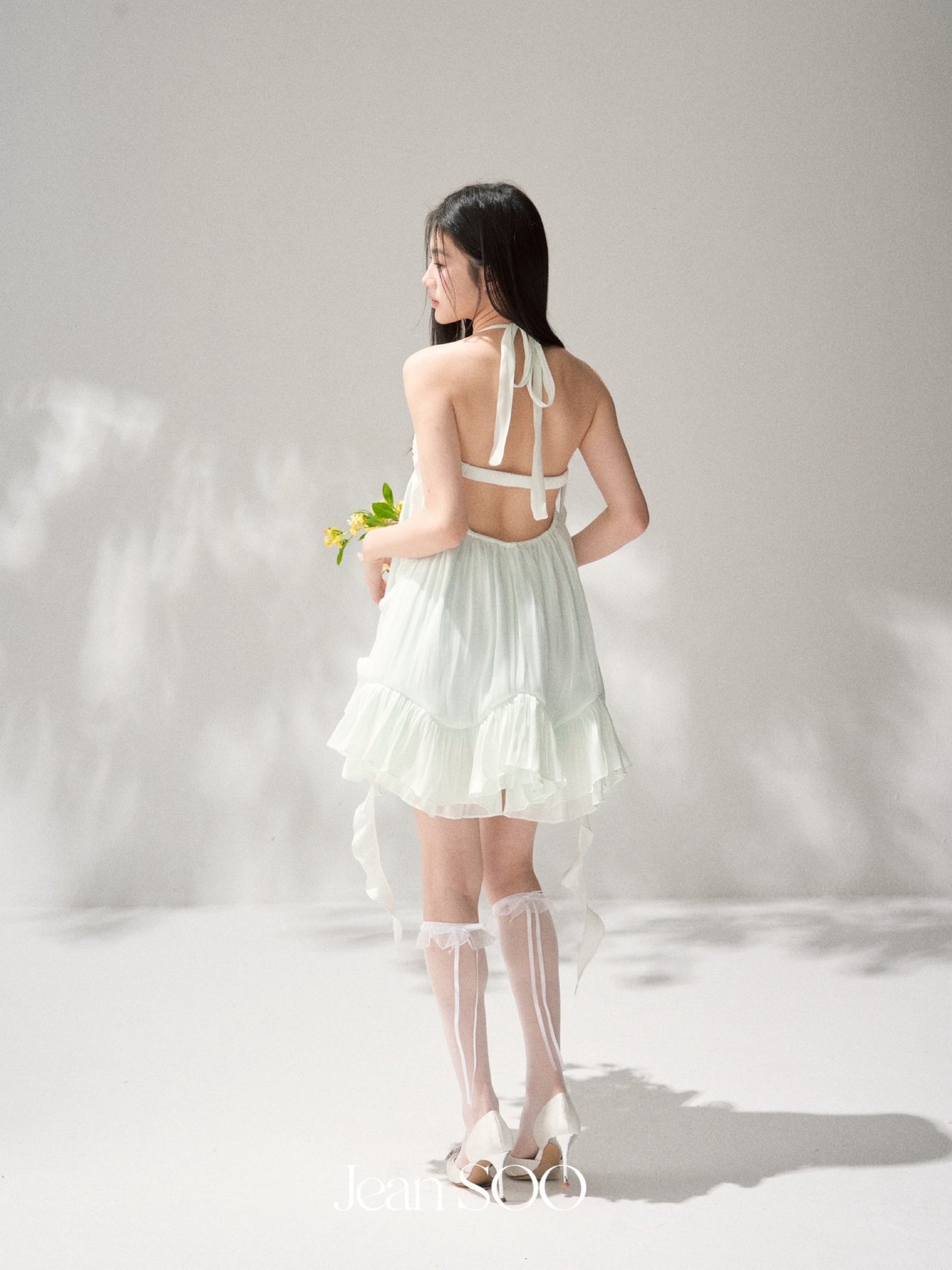JEAN SOO Sweet Vacation Green Mint Mini Dress