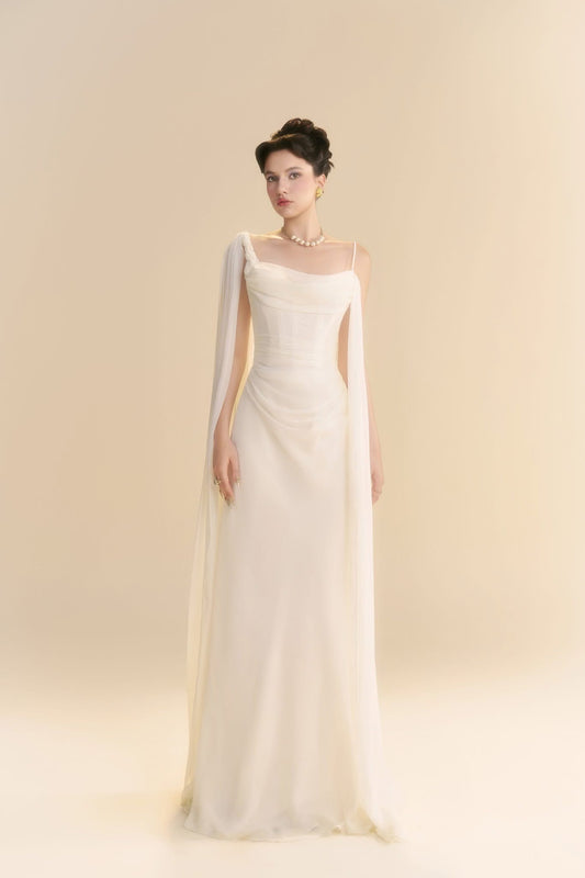 LINH PHUNG White Larmes Maxi Dress