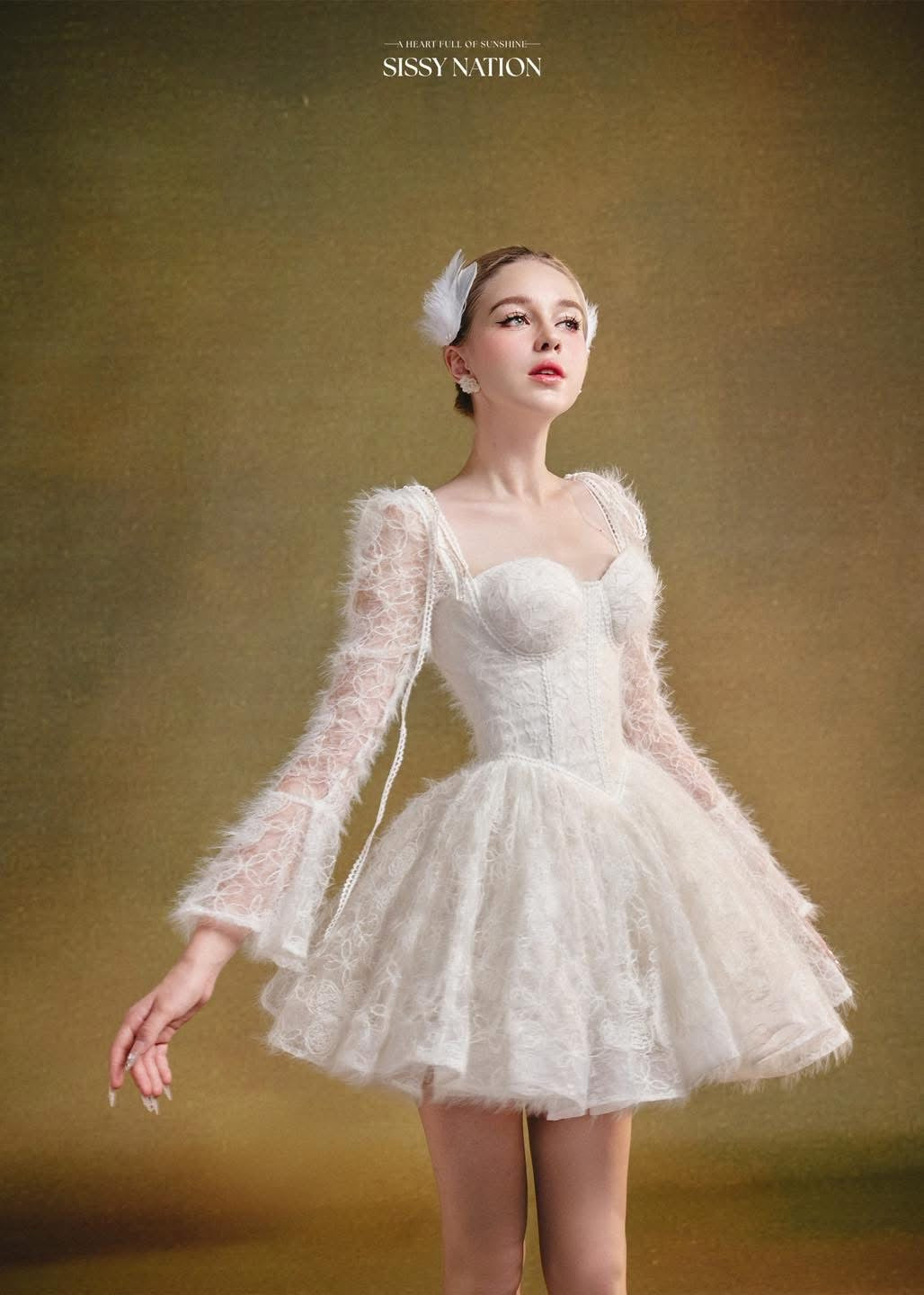SISSY.NATION White Lace Mini Dress