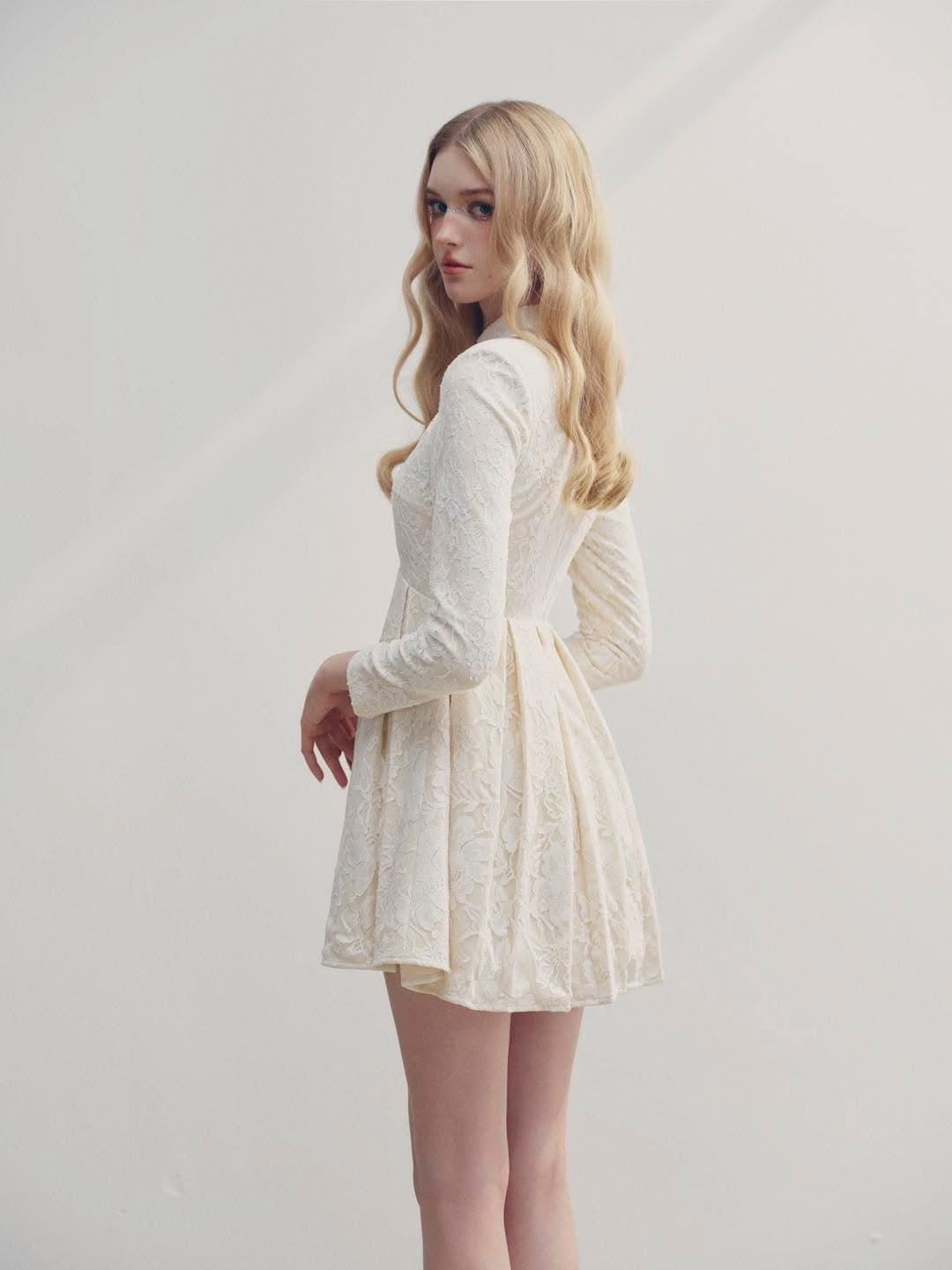 DELICIAE White Elegant Opal Mini Dress