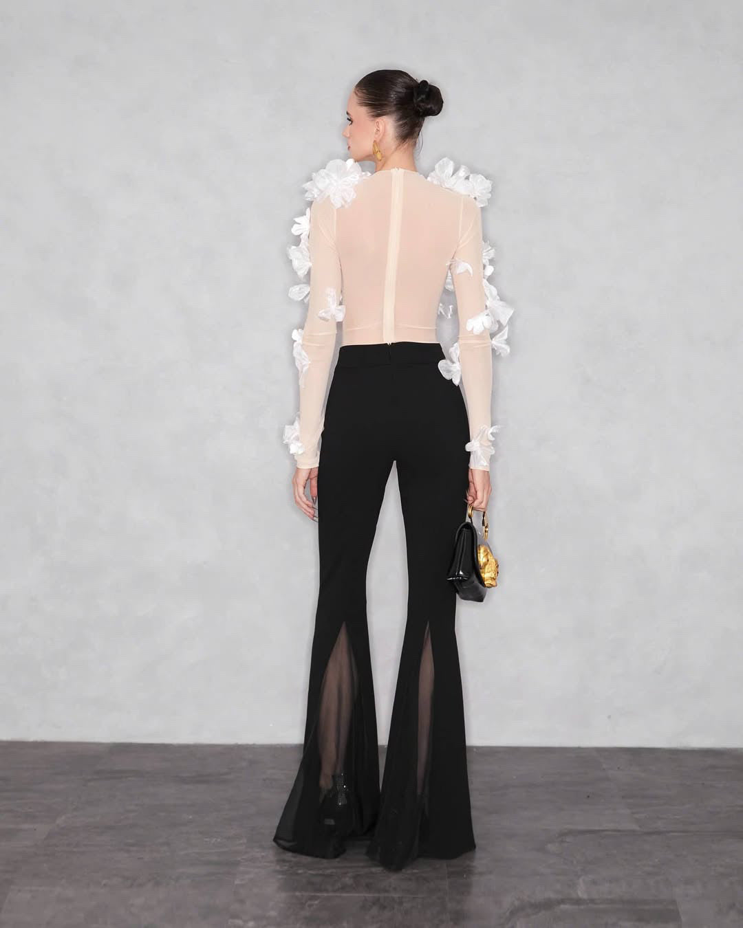 MAEL FEMME White Vee Top & Black Veya Pants