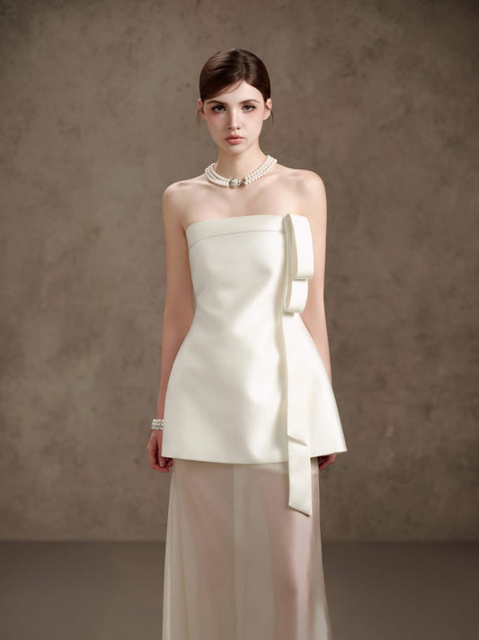 DELICATE White maxi top & skirt