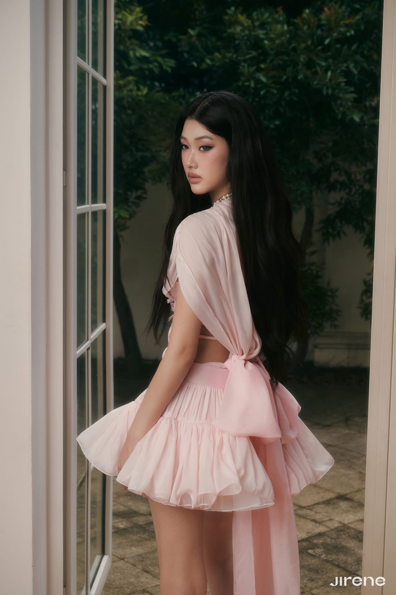 JIRENE Pink Ribbon Mini Dress