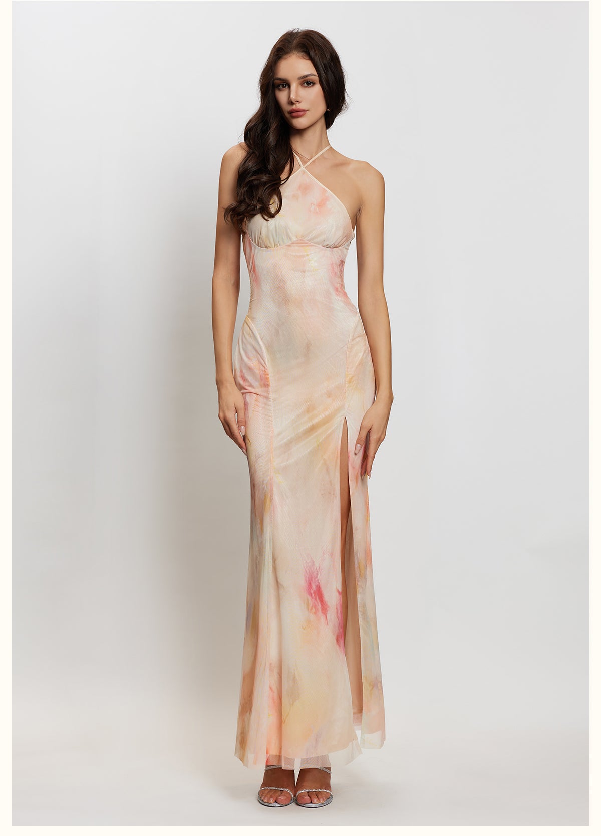 SHEERLUCK PINK MAXI DRESS & BLOUSE
