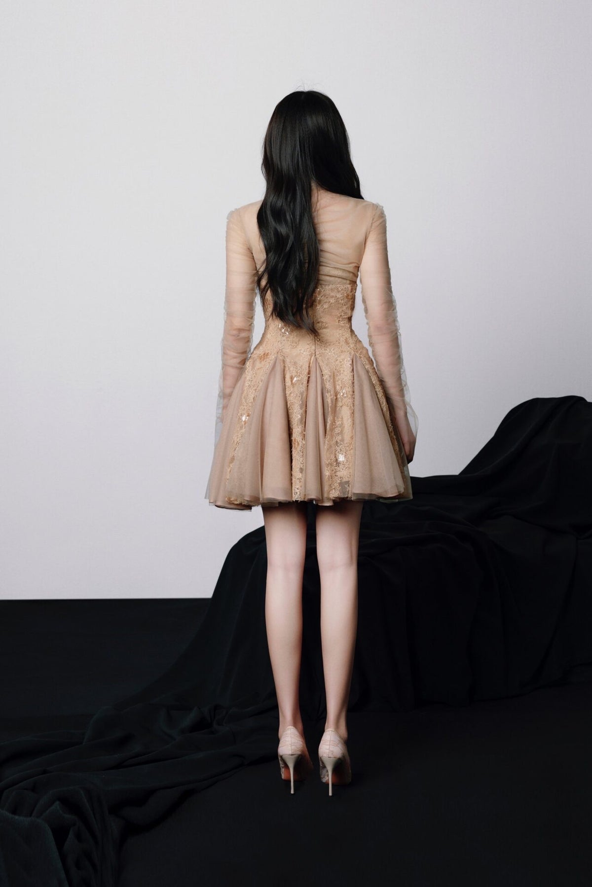 Brown Keira Lace Mini Dress