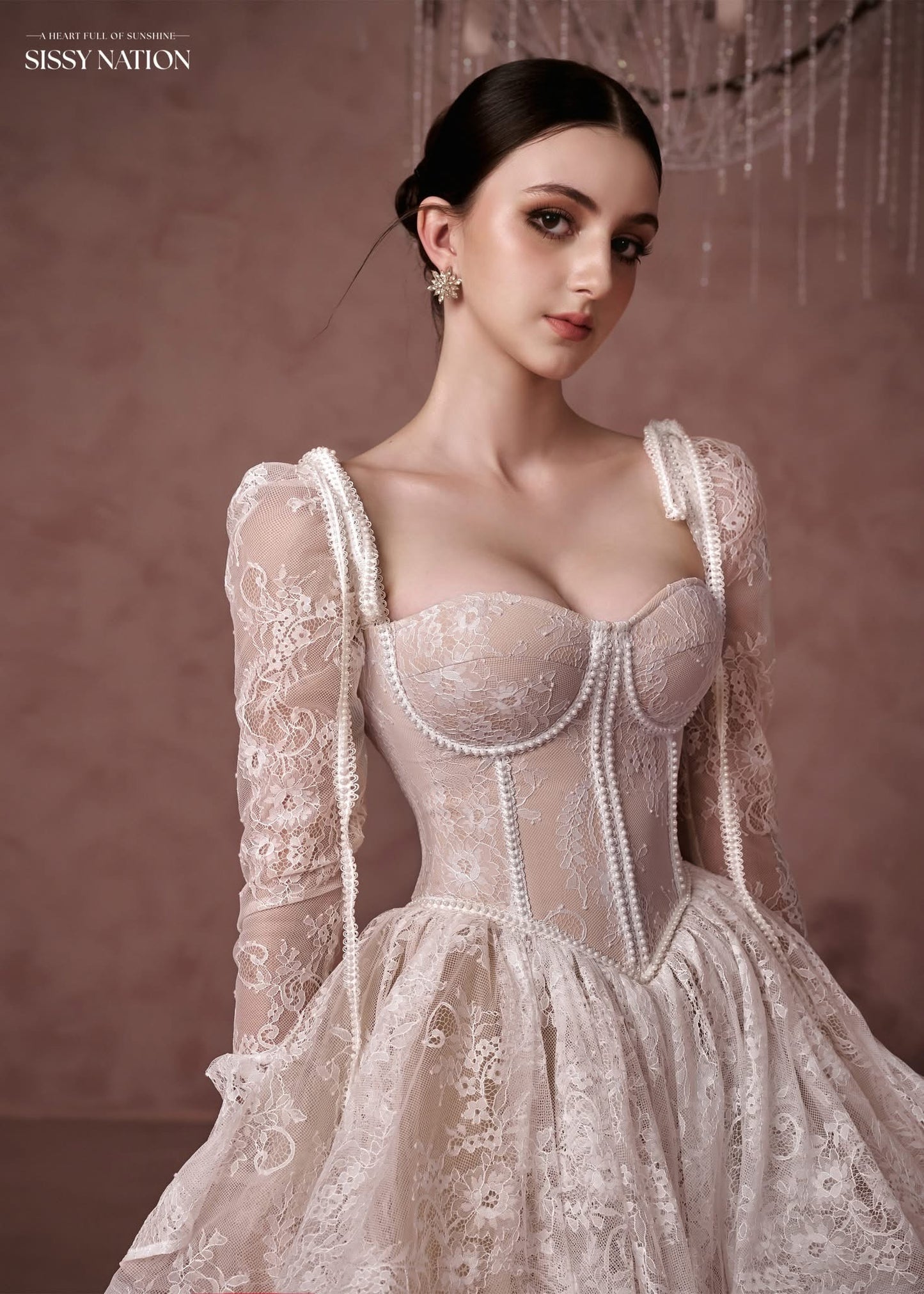Sissy Nation Nude Lace Clover Corset Mini Dress