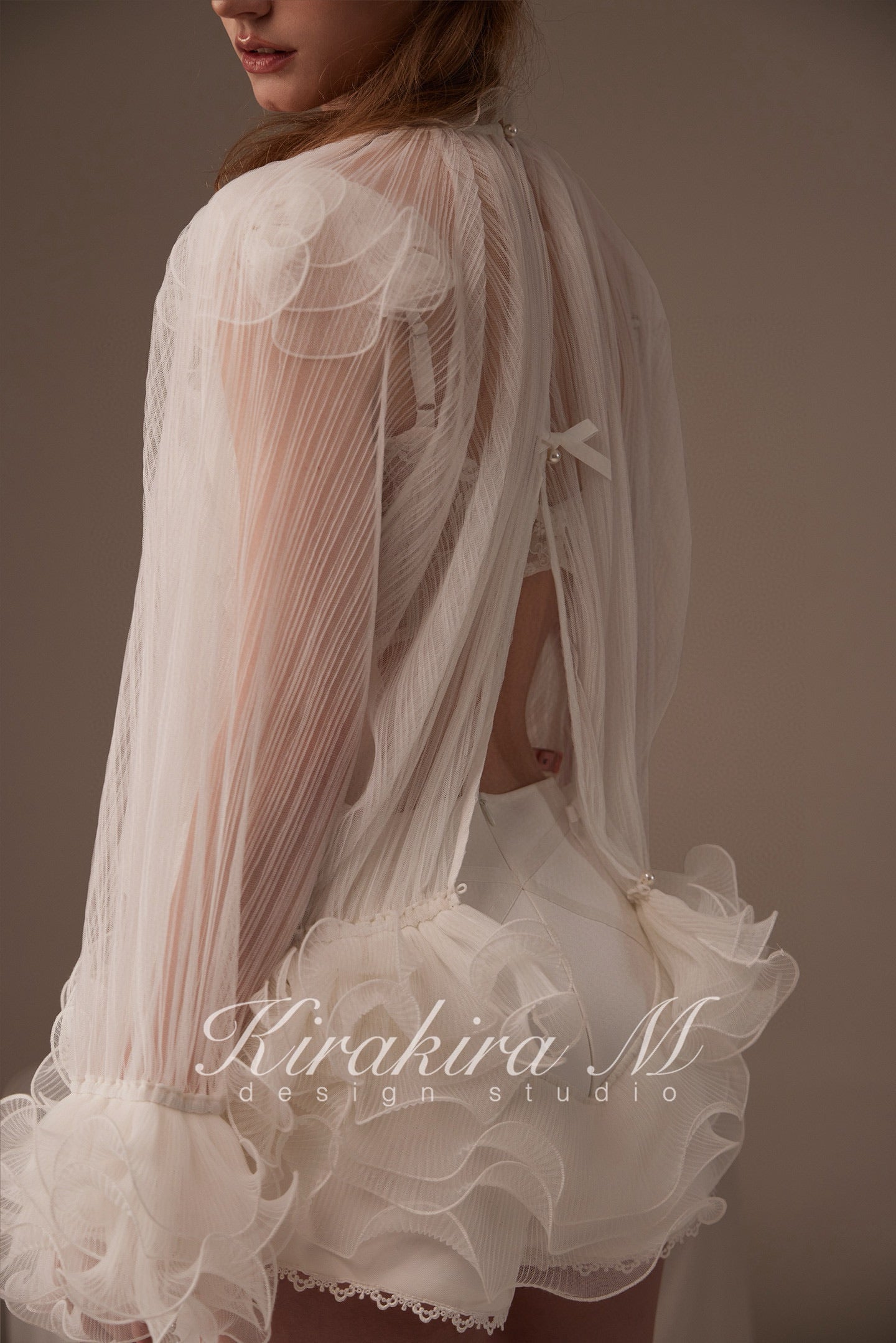 Kirakira M White Lace Blouse & Lace Low Rise Pants