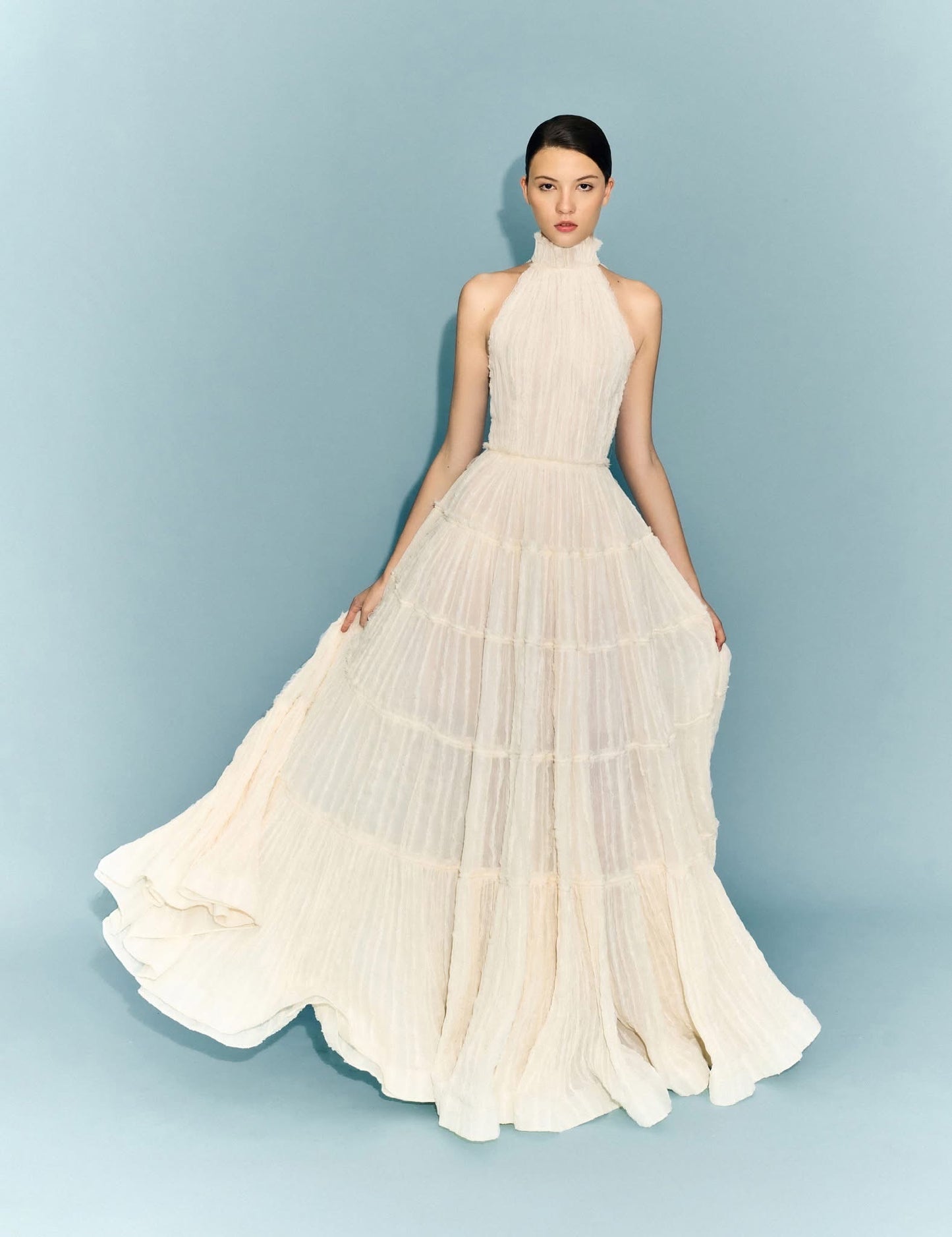 MONTSAND Burgundy Red Smocked Lace Maxi Dress