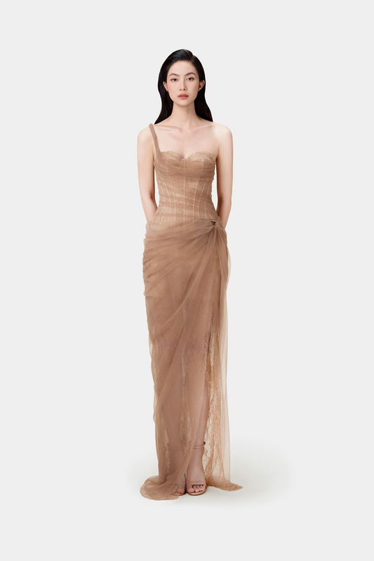MONTSAND Brown Mara Maxi Dress