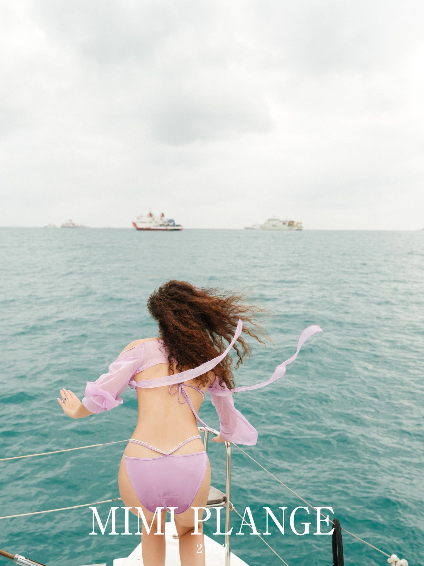 MIMI PLANGE Purple Bikini With Cape