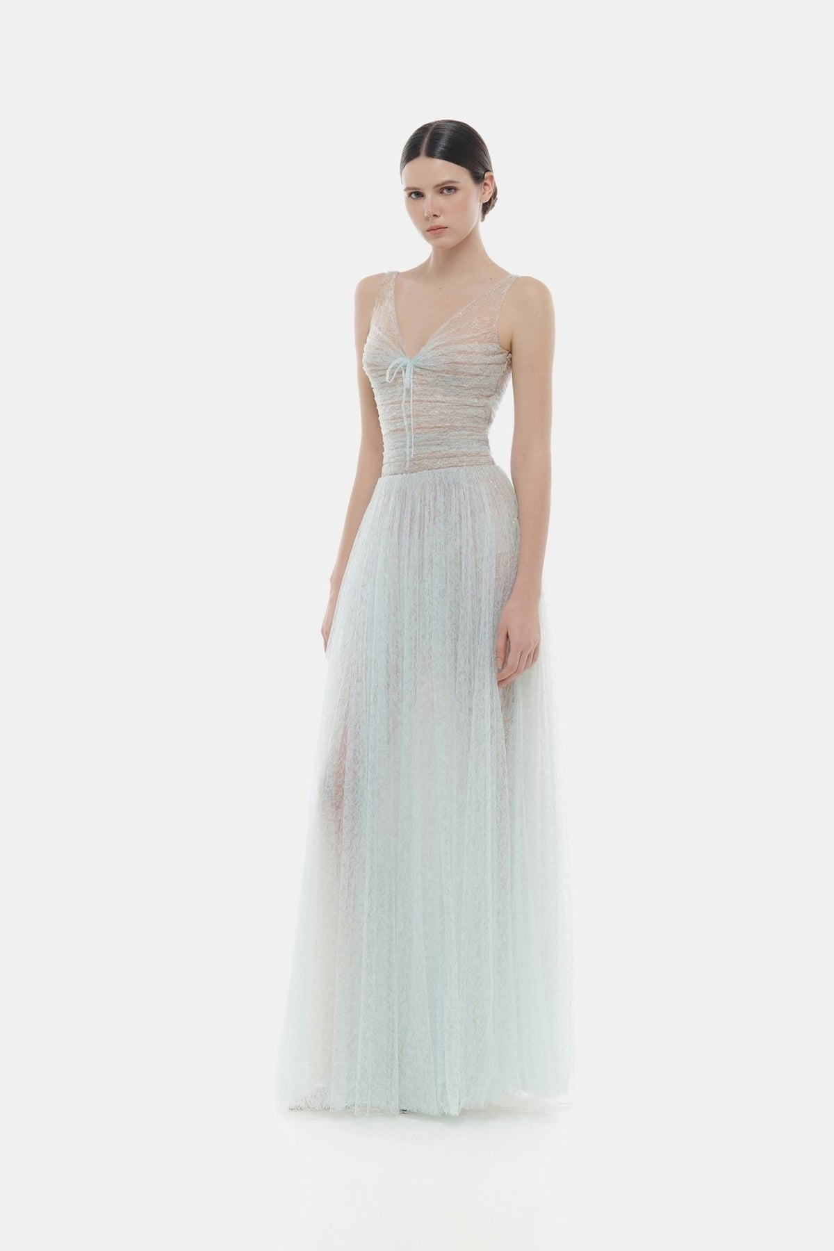 MONTSAND Green Blue Purple Violet Drapped Maxi Dress