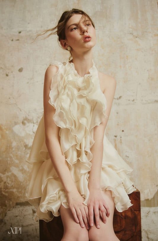 Xipi Cream Mirable Mini Dress