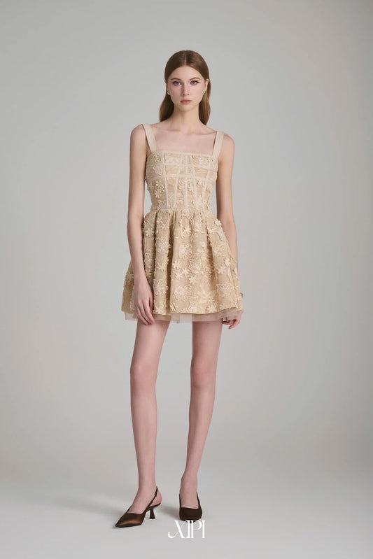 Xipi Nude Bernice Mini Dress