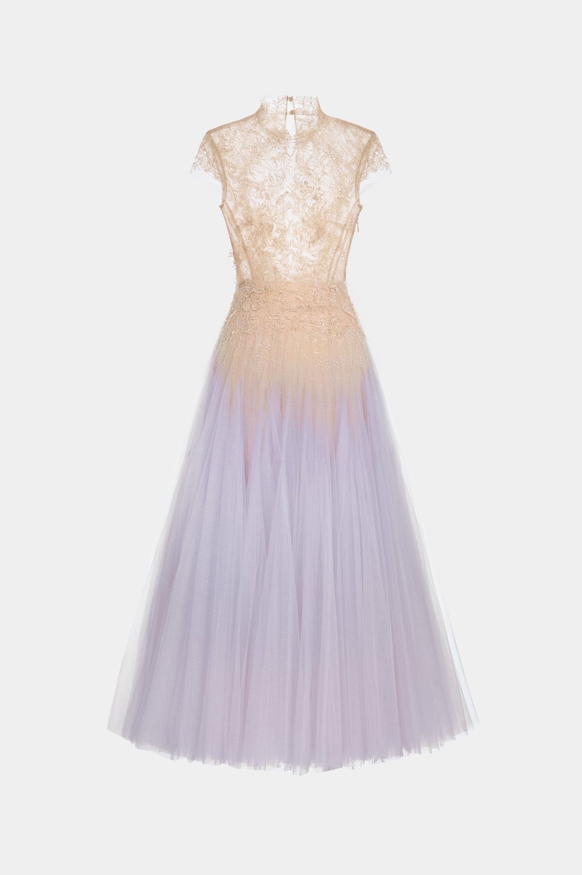 MONTSAND Blue Ombré Cut-Out Lace Midi Dress