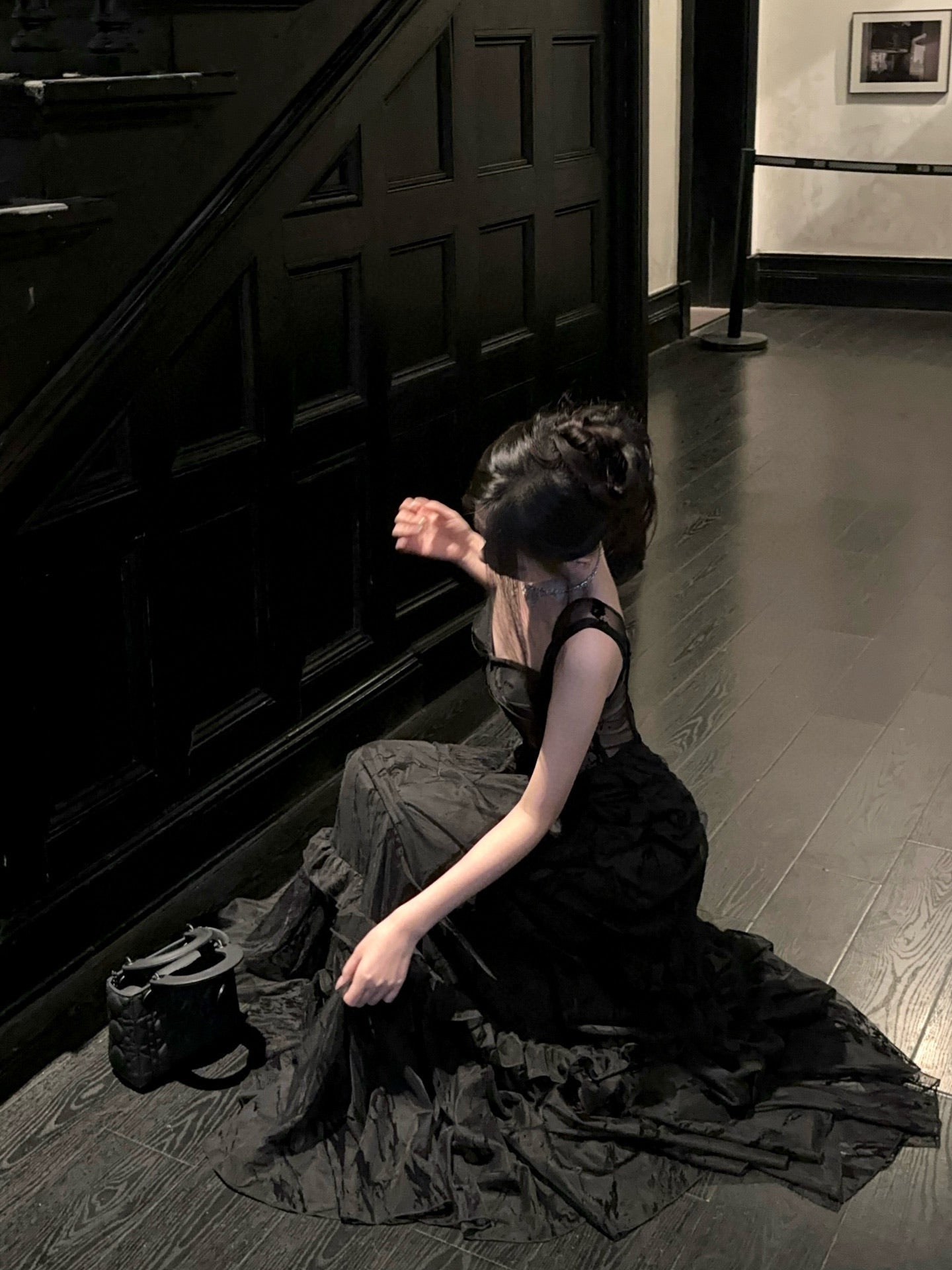 Crowcrew Black Lace Maxi Dress