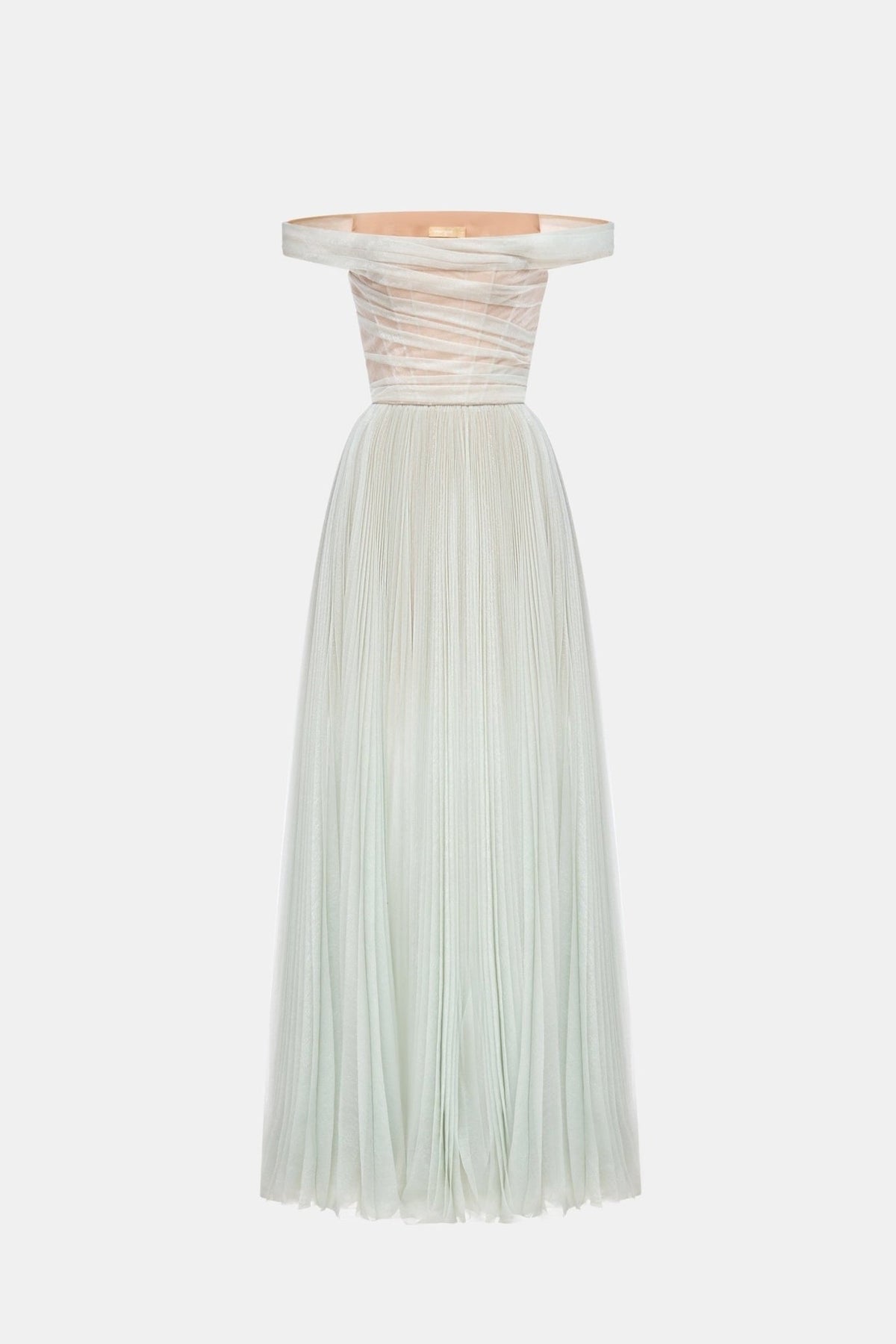 MONTSAND Green Blue Purple Violet Off-shoulder Maxi Dress