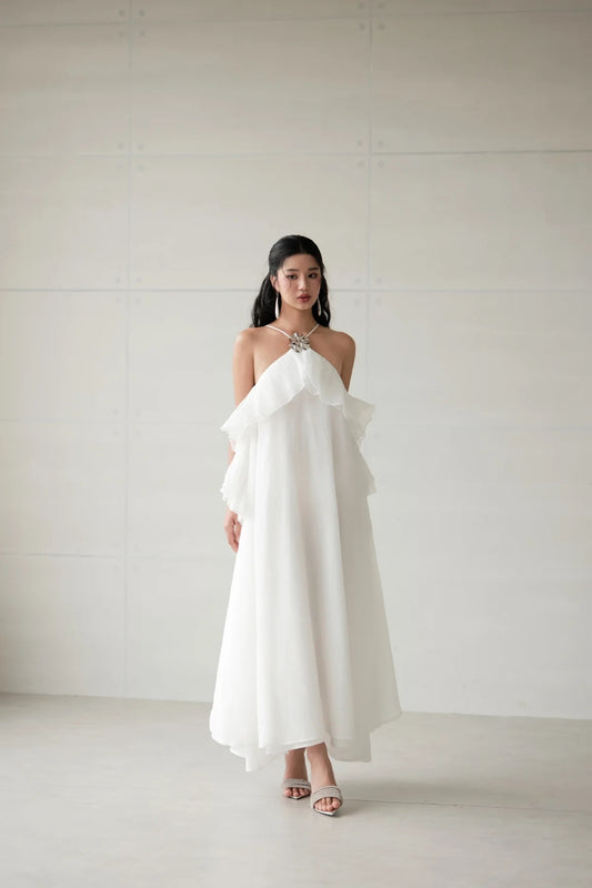DELICIAE White Layer Maxi Dress