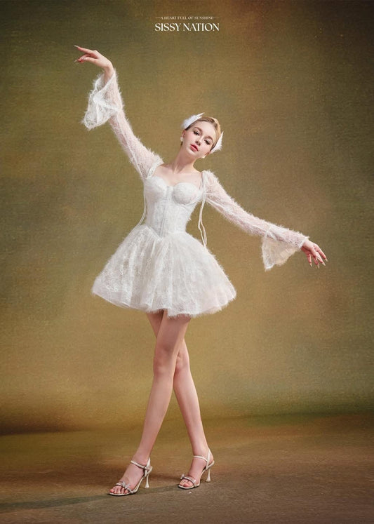 SISSY.NATION White Lace Mini Dress