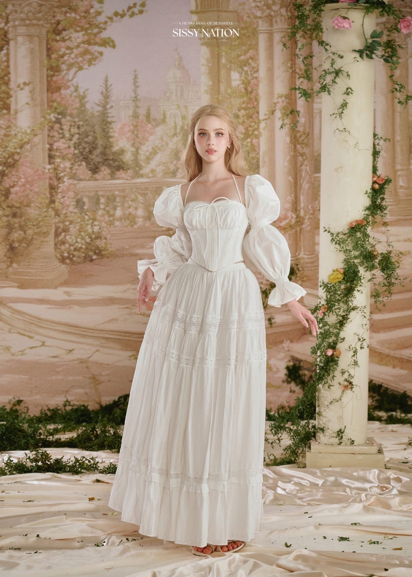 Sissy Nation White Layla Corset Top& Skirt Set