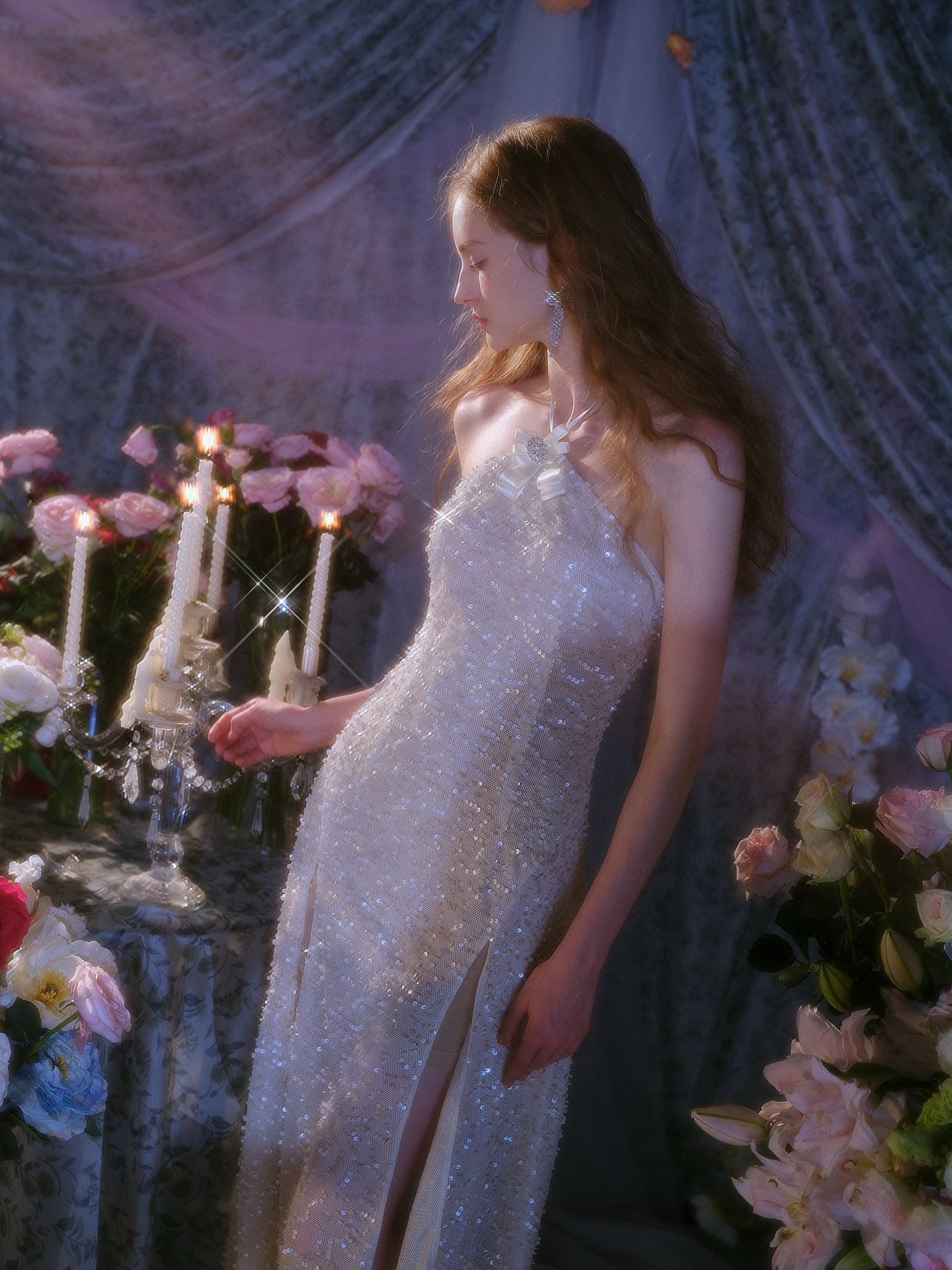 WARDROBE BY CHEN Nude wedding Maxi dress