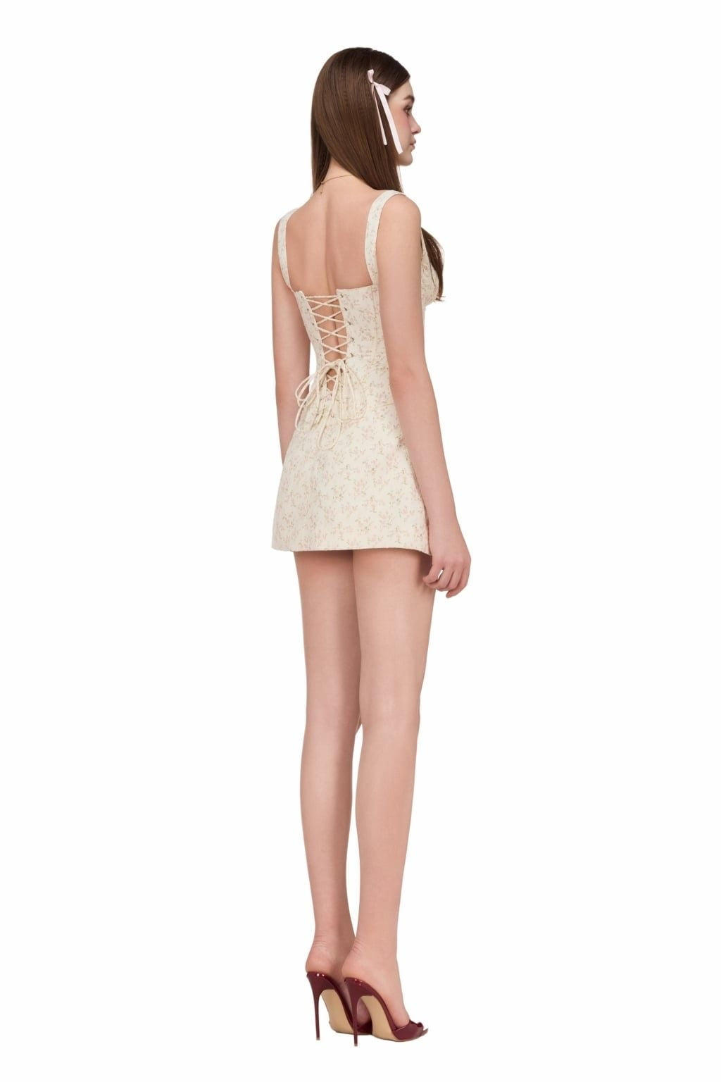 JUBIN Cream Mistie Floral Top & Skirt