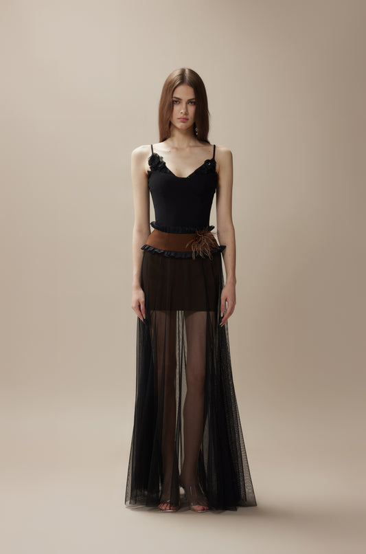 FA SOGNO Black Top & Maxi Skirt