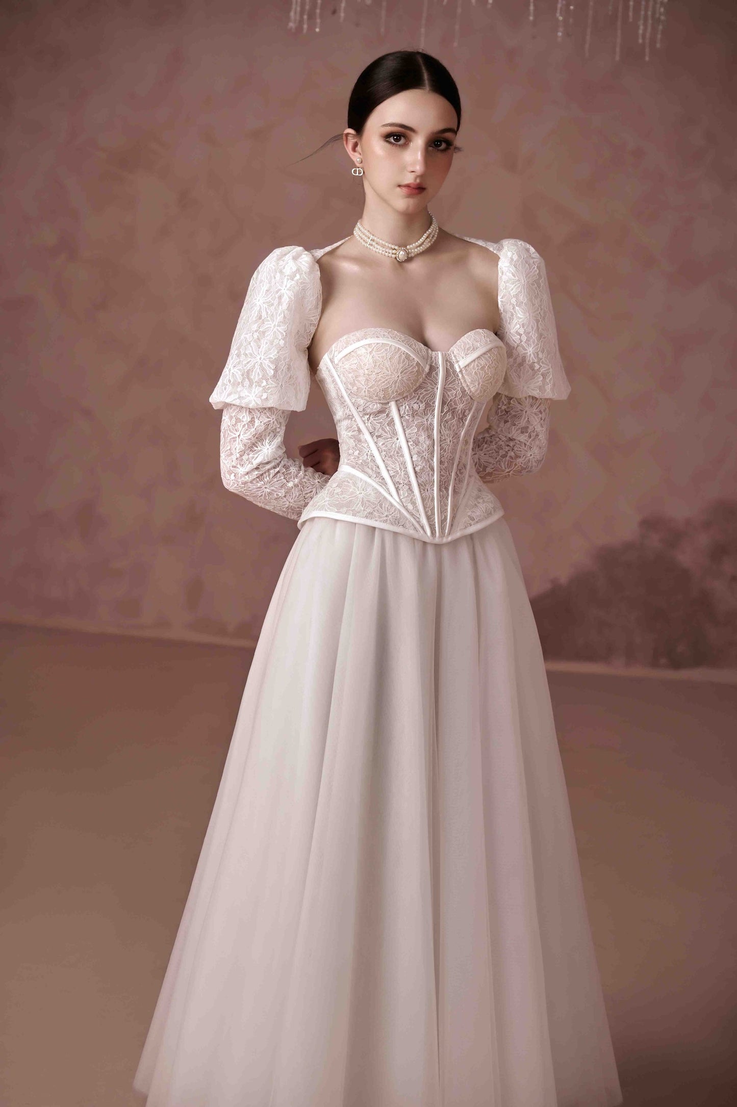 Sissy Nation White Lace I'm Yours Corset Top& Skirt