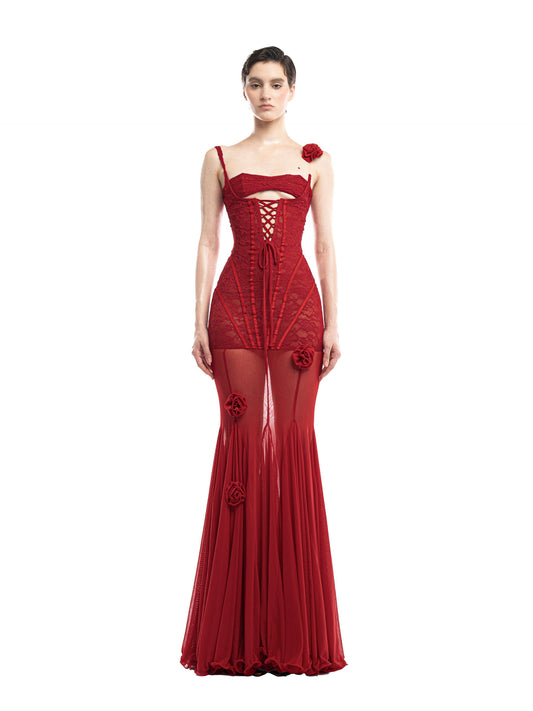 HUELLEY ROSE Red Maxi dress