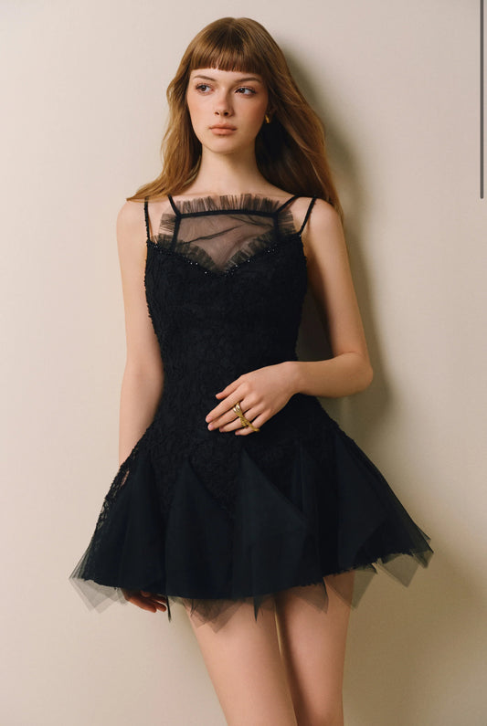 CICI BLACK LETHER Mini Dress