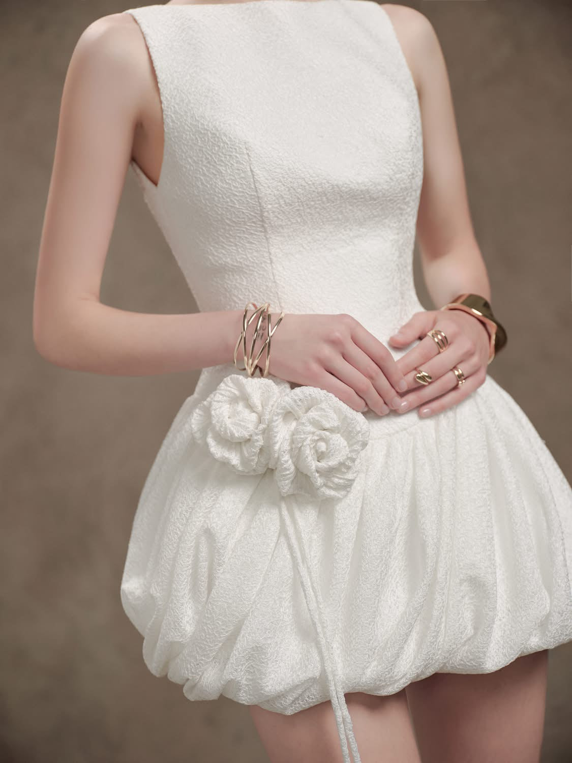 DELICATE White mini dress
