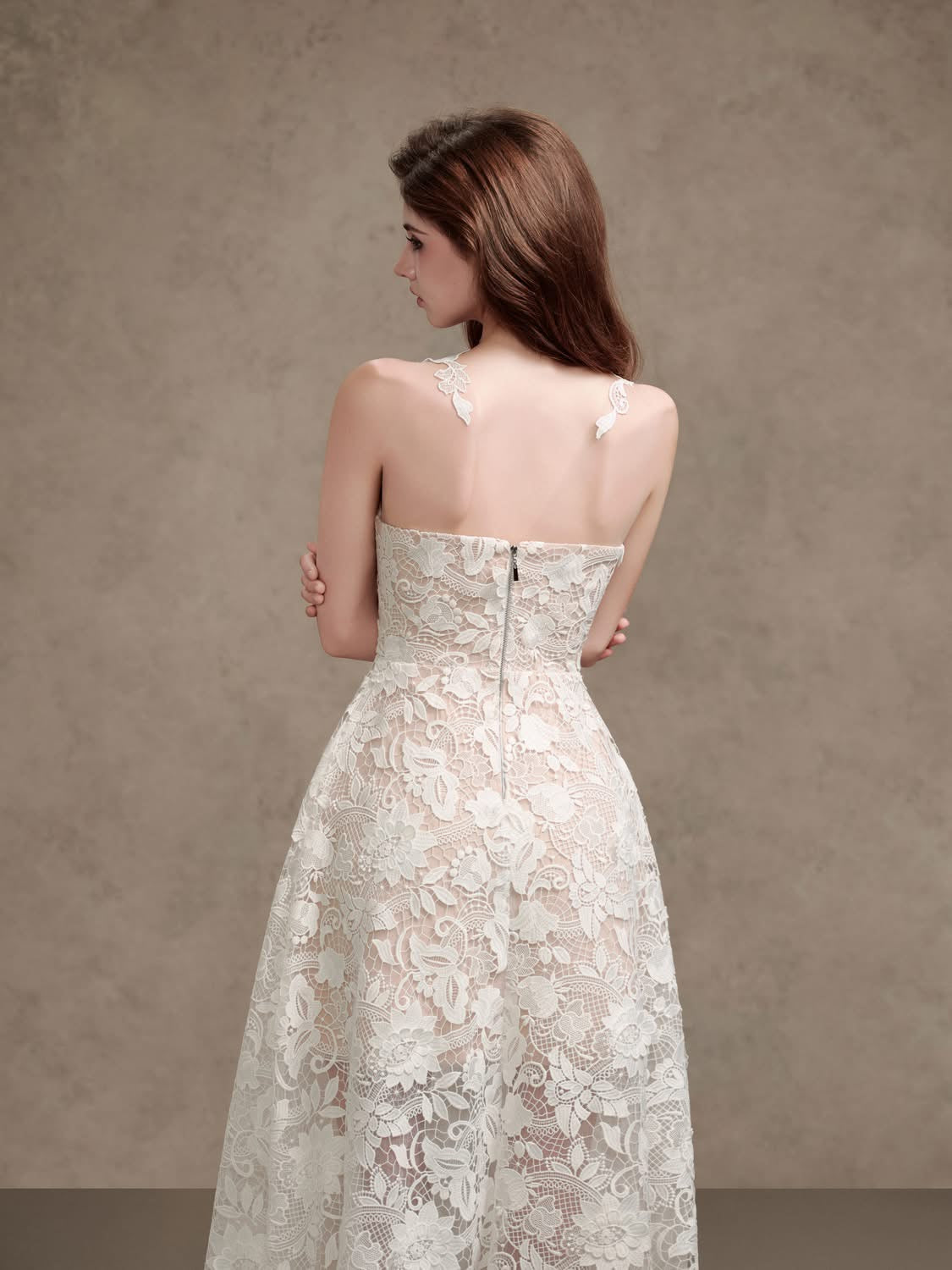 DELICATE White Midi dress