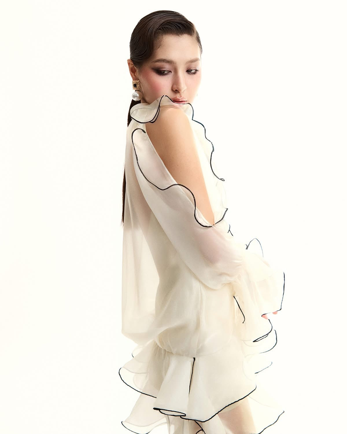 Musthave White Ruffle Bubble Mini Dress