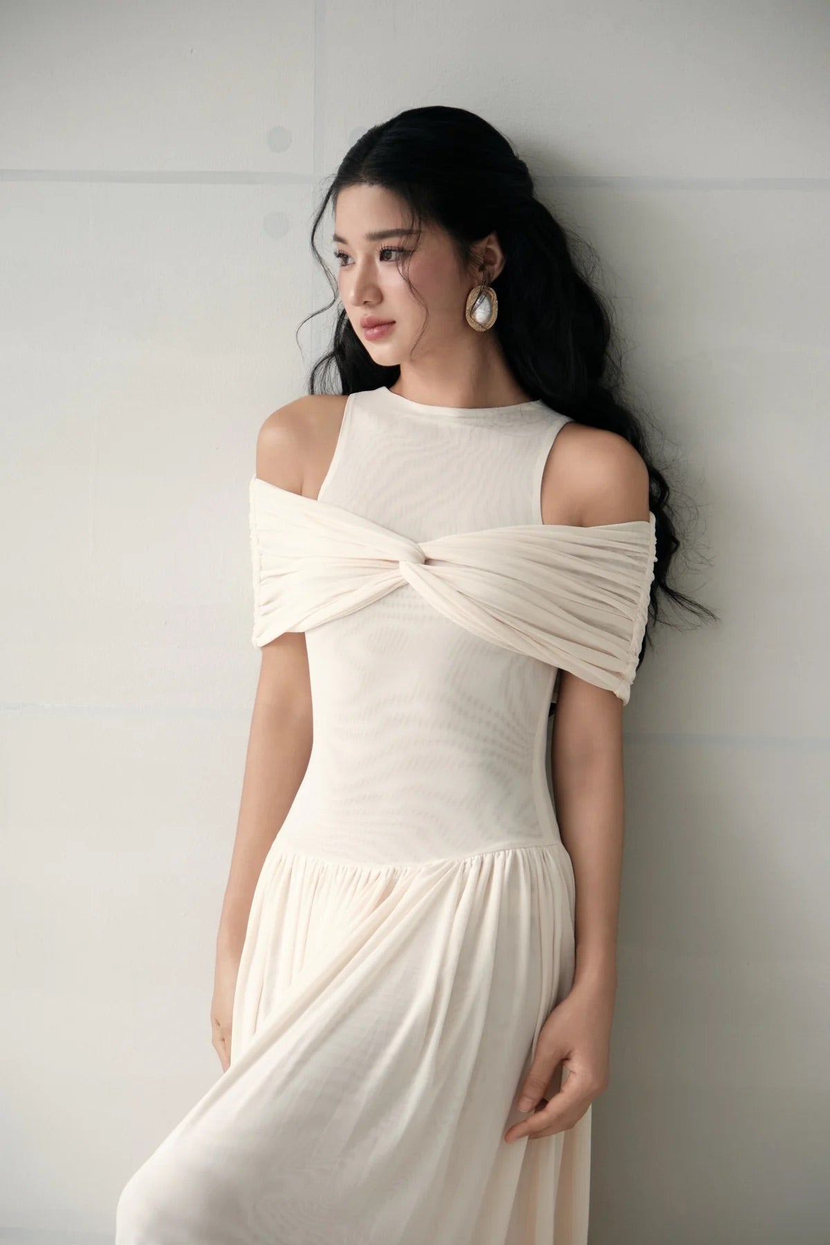 DELICIAE Brown Minimalist Margot Maxi Dress