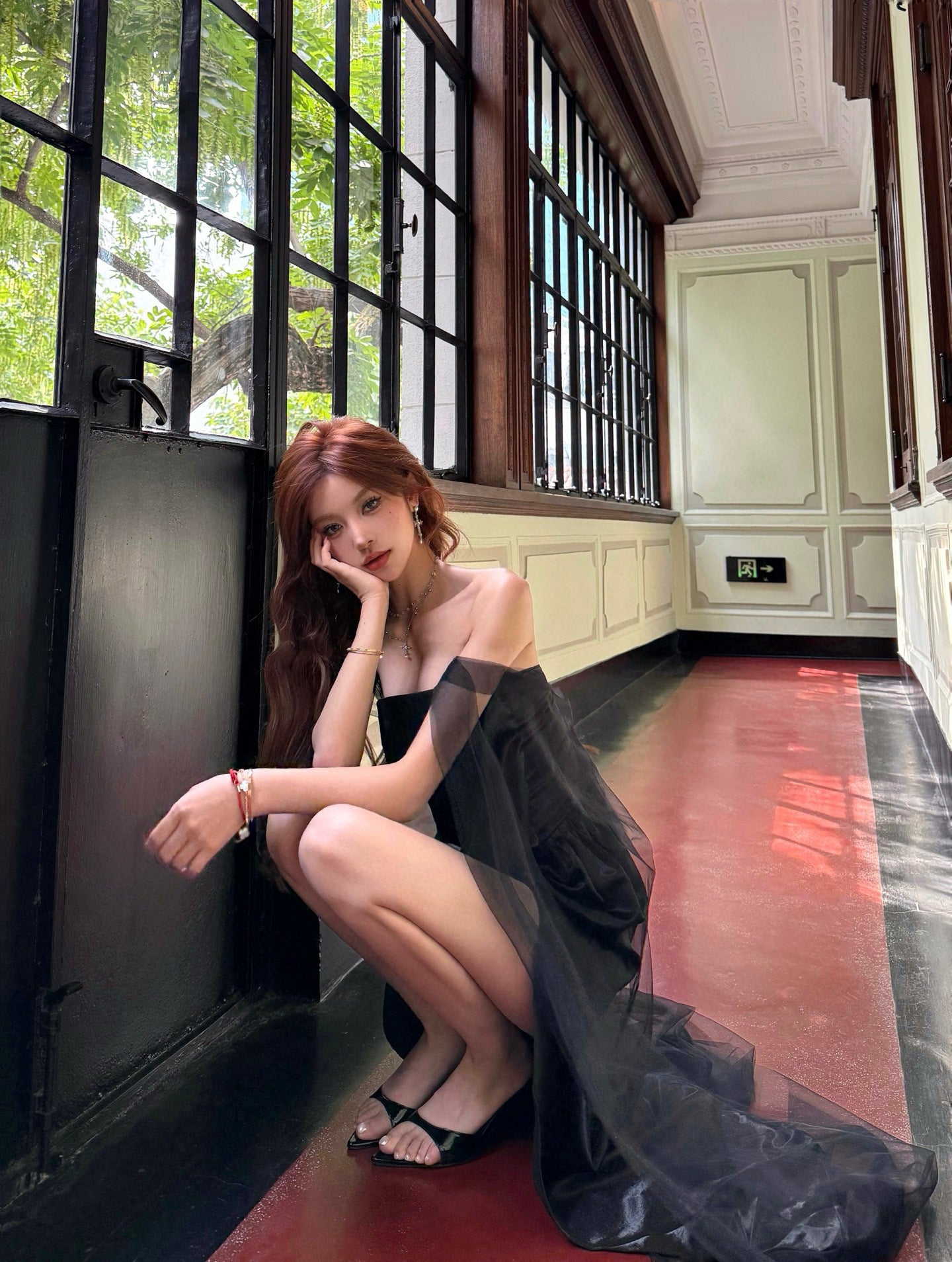 CROWCREW Black Evening Maxi Dress