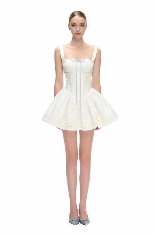 JUBIN White Lilith Mini Dress