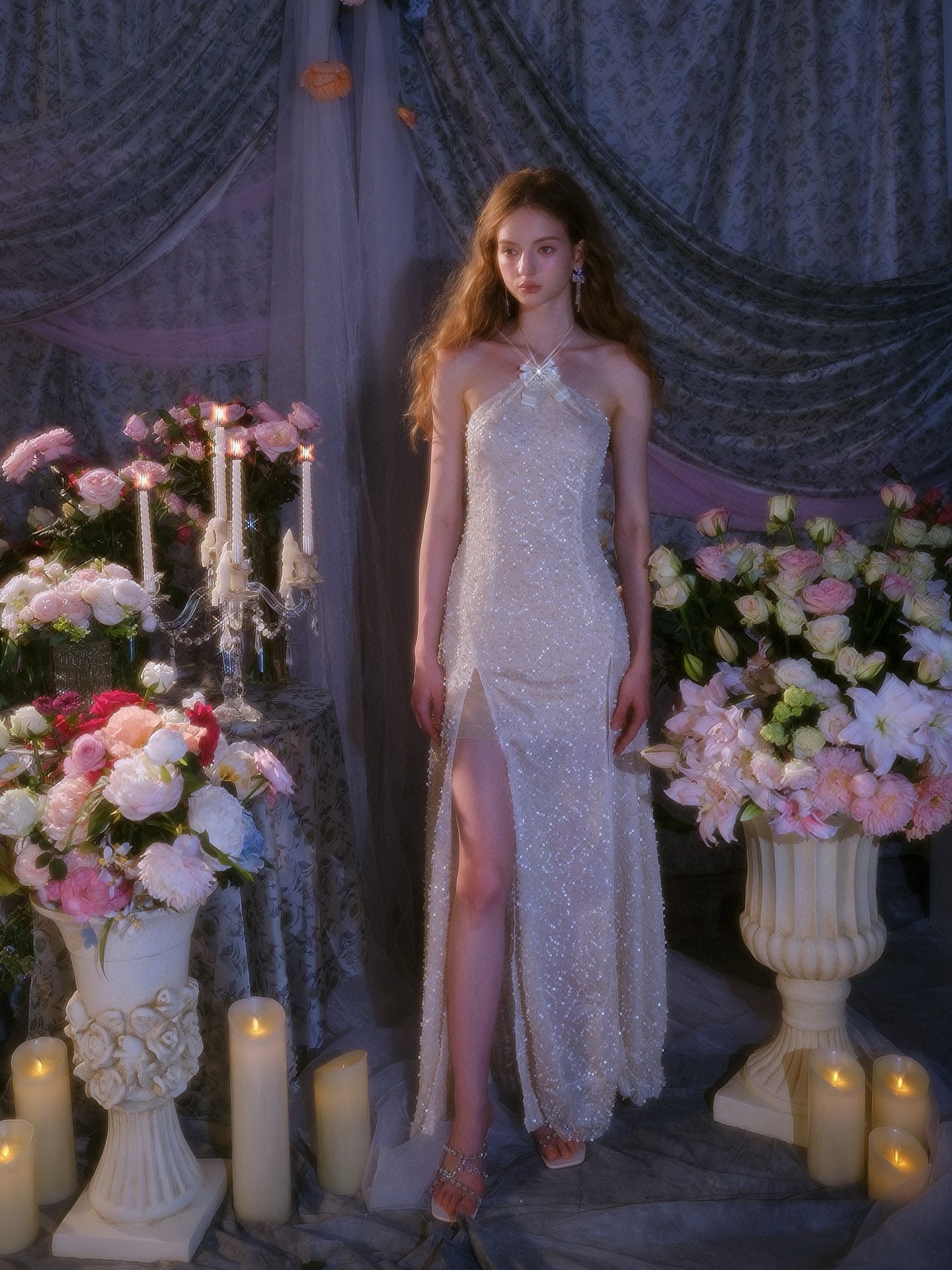 WARDROBE BY CHEN Nude wedding Maxi dress
