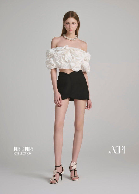 Xipi White& Brown Floral Elian Top