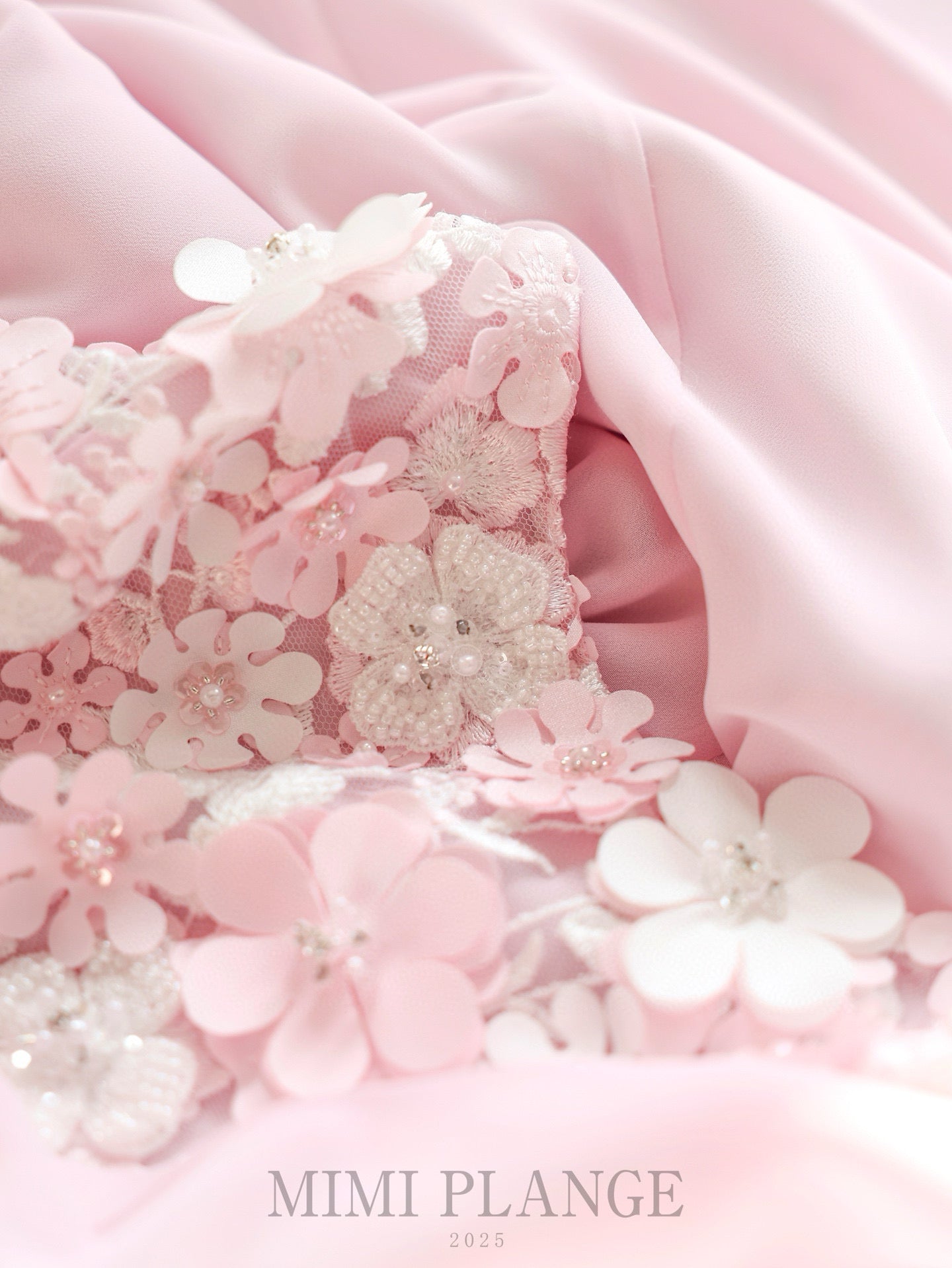 MIMI PLANGE Pink Floral Midi Dress