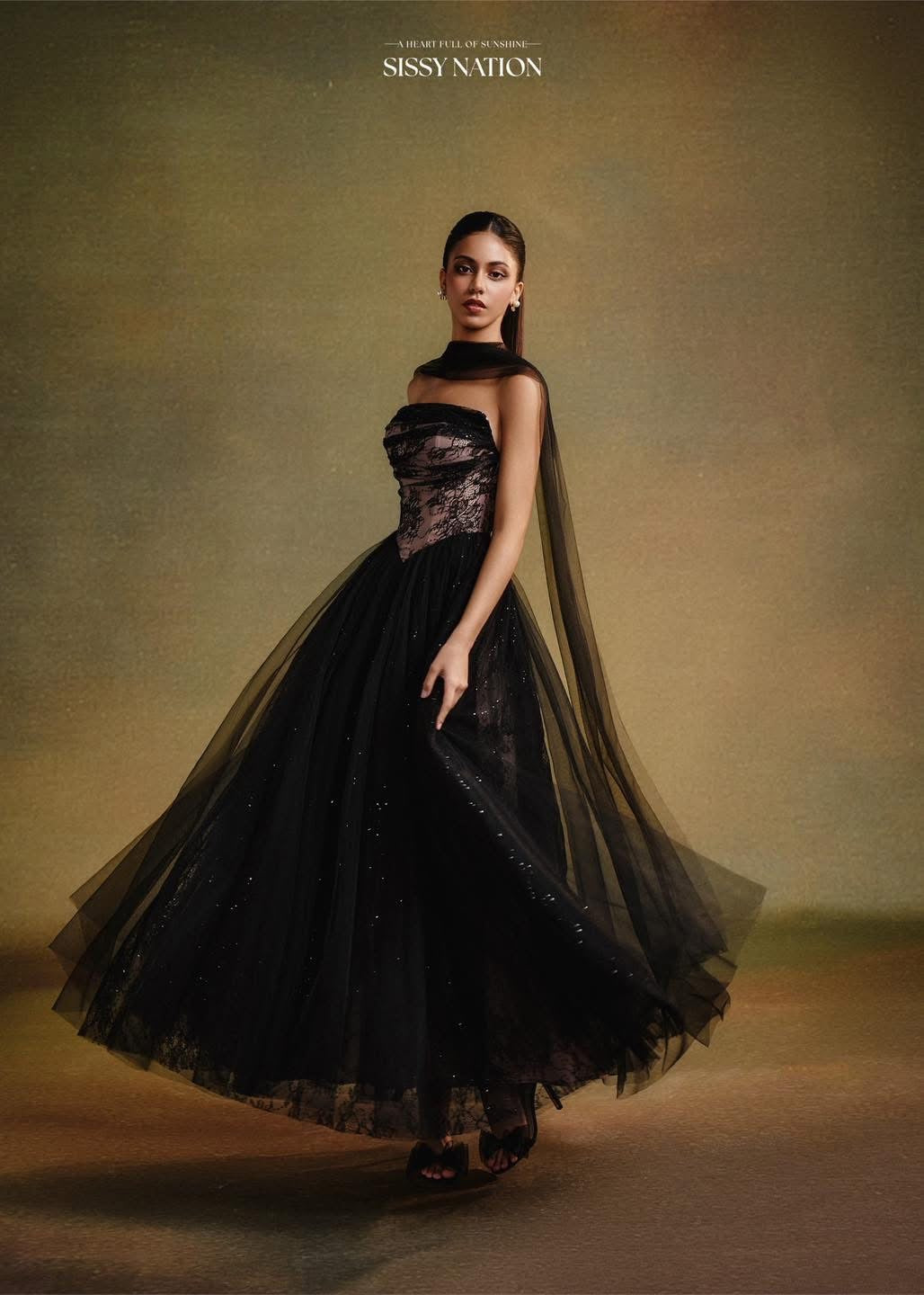 SISSY NATION Black Black Corset Maxi Dress